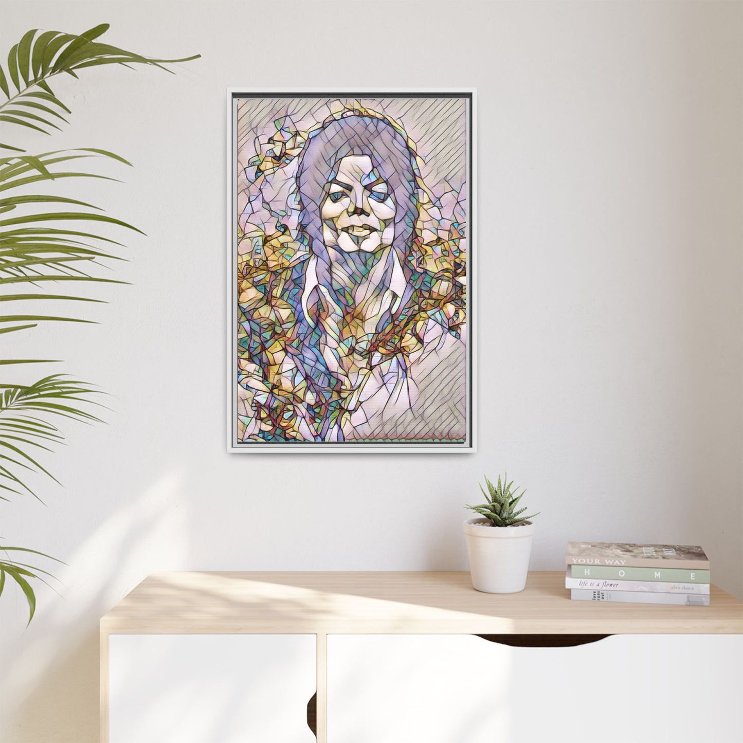 Abstract Stained-Glass Portrait Matte Canvas (Framed)