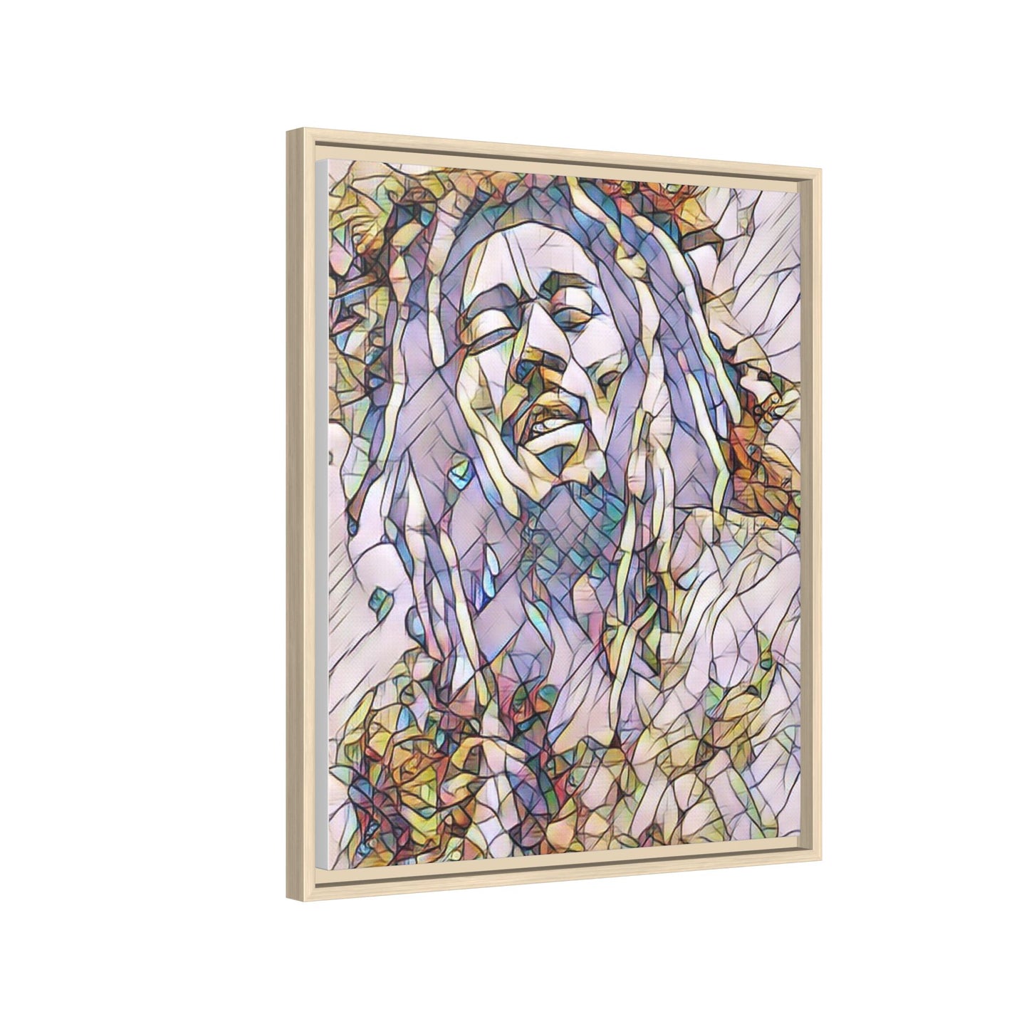 Abstract Multicolor Portrait Matte Canvas Framed Wall Art