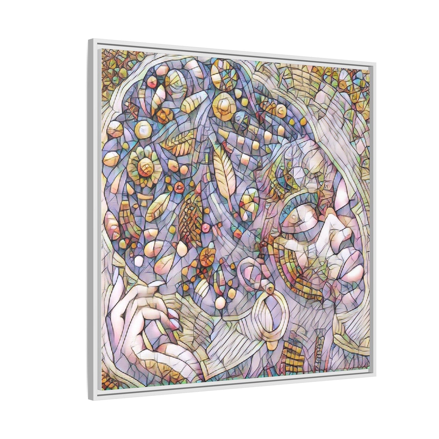 Bohemian Mosaic Woman Matte Canvas Framed Wall Art