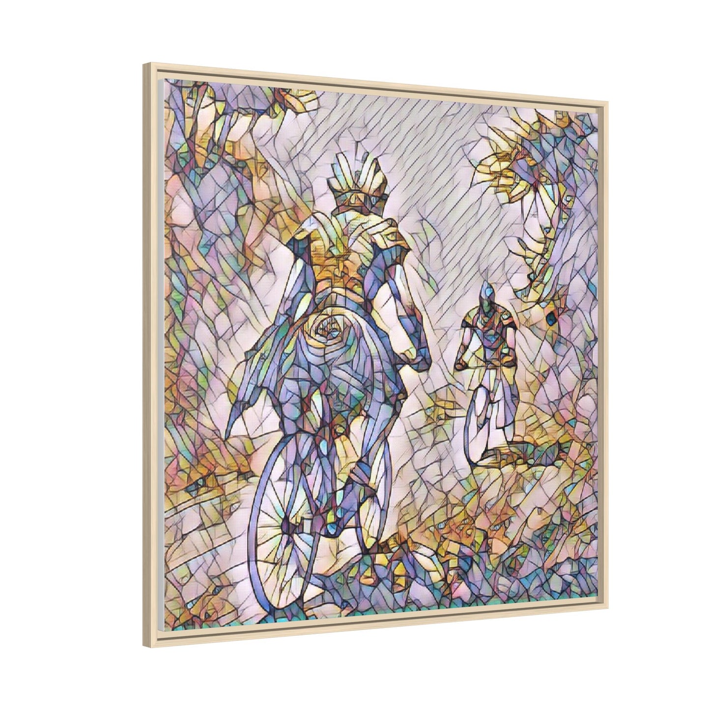 Cycling Art Print — Framed Matte Canvas Wall Art