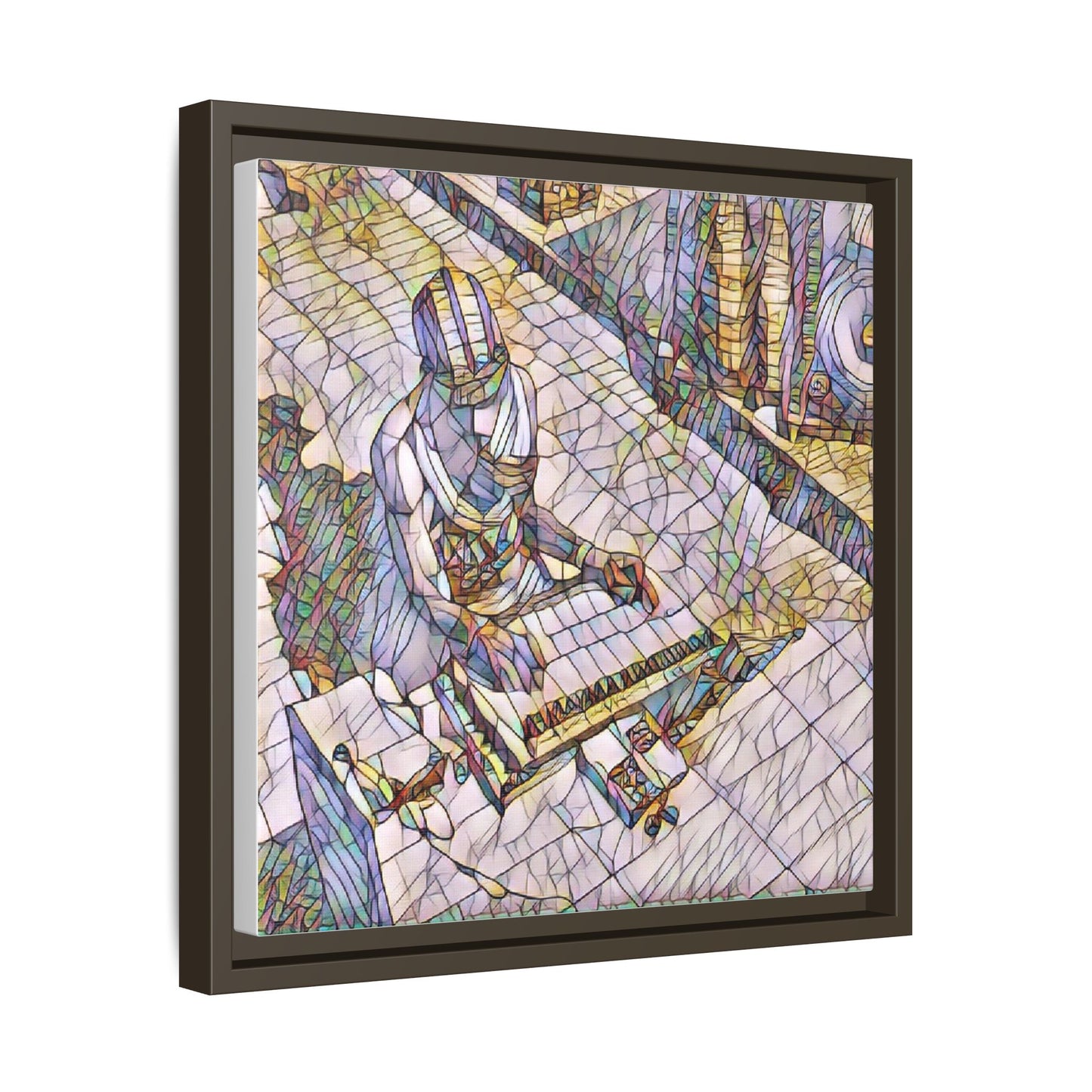Abstract DJ Skateboarder Matte Framed Canvas – Colorful Urban Music Art Print