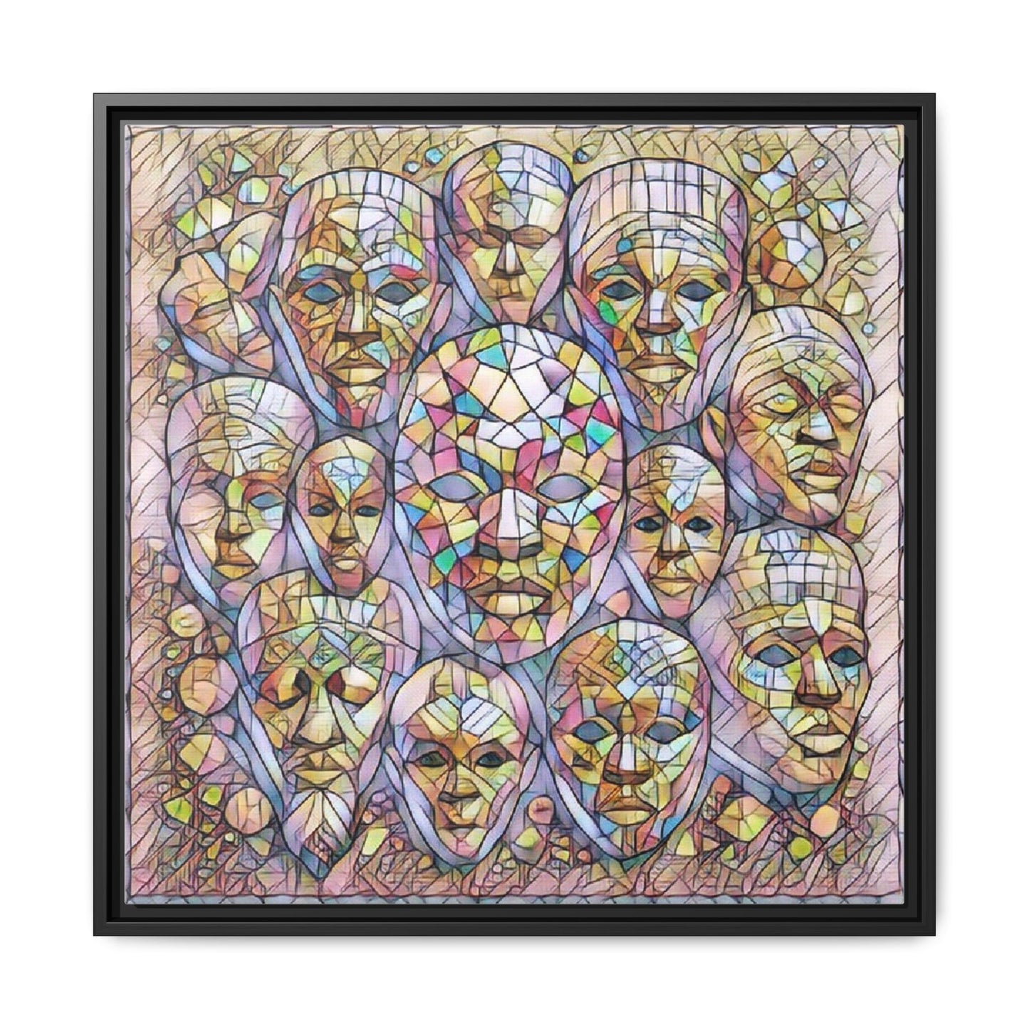 Framed Art Print — Mosaic Faces Matte Canvas