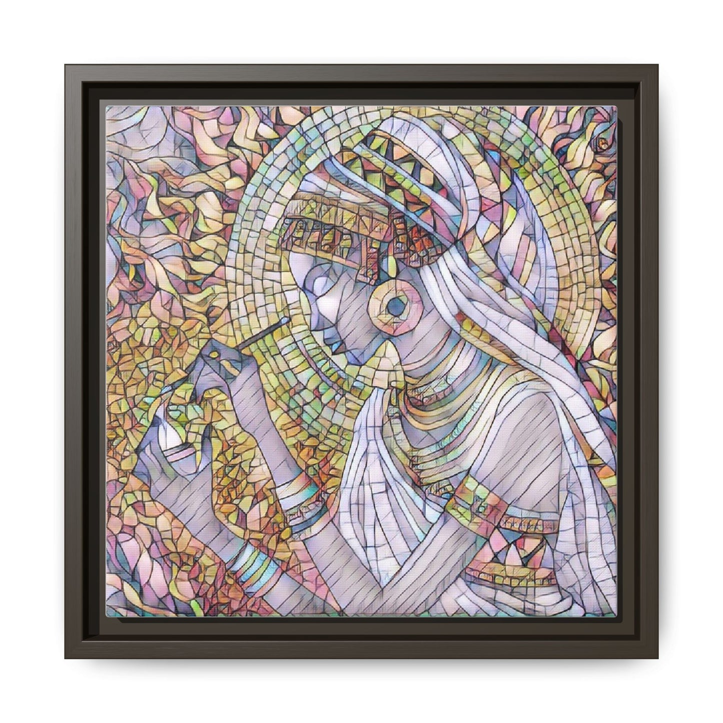 Egyptian Goddess Stained-Glass Matte Canvas (Framed)