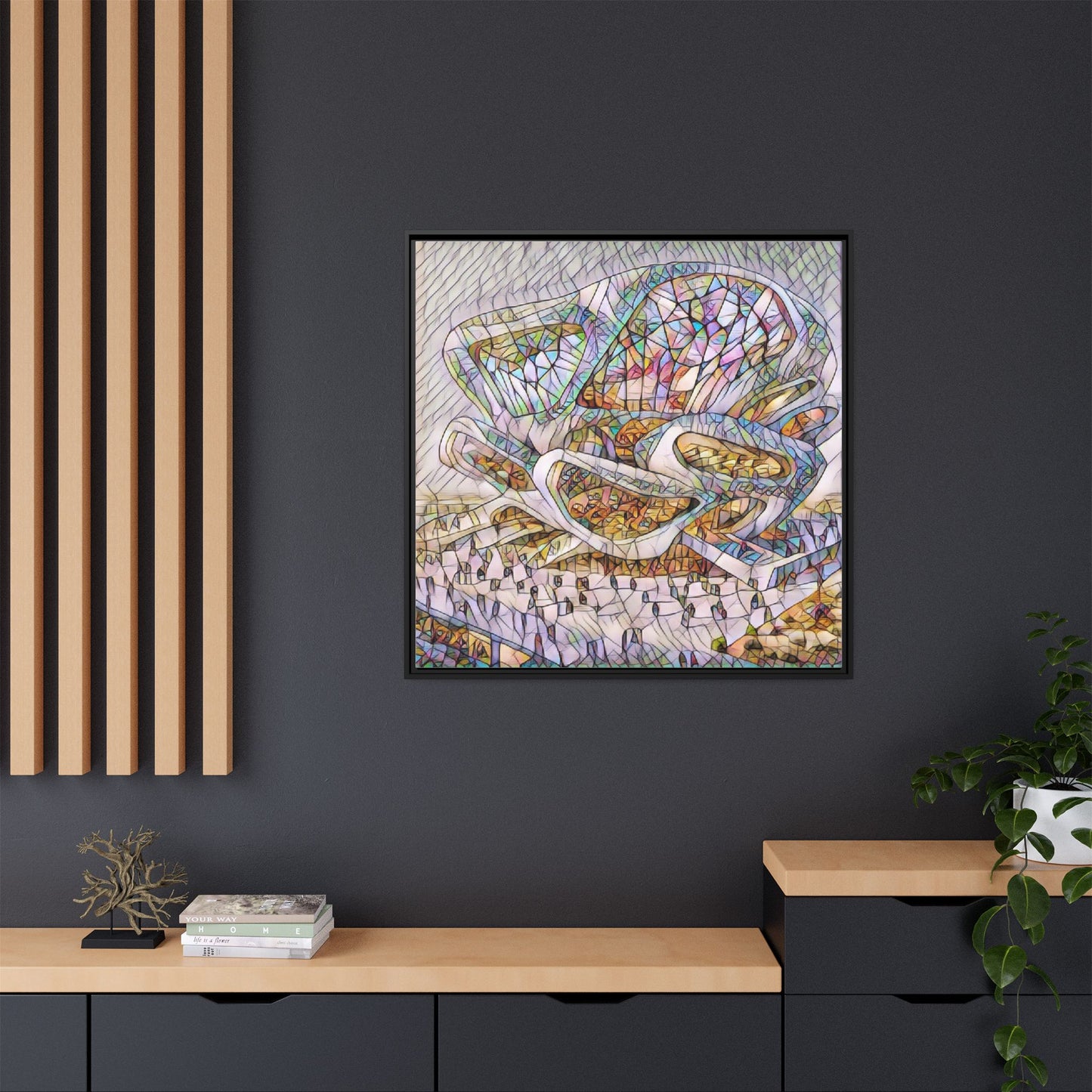 Abstract Colorful Sculpture Matte Canvas Framed Wall Art