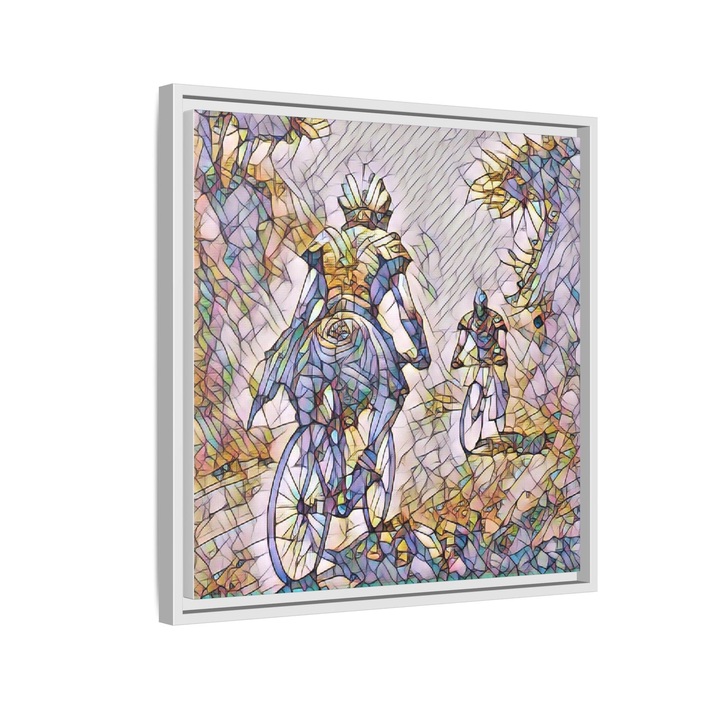 Cycling Art Print — Framed Matte Canvas Wall Art