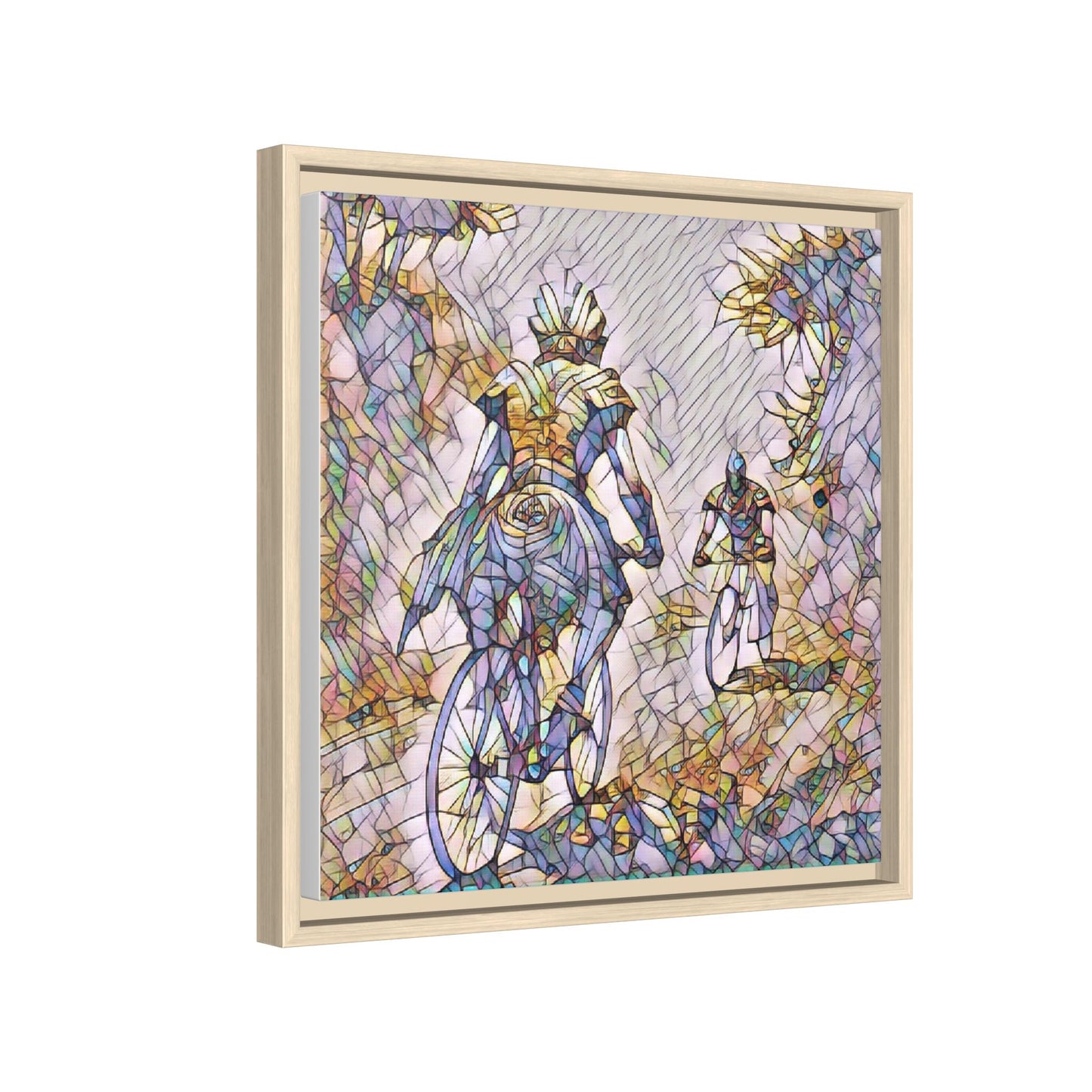 Cycling Art Print — Framed Matte Canvas Wall Art