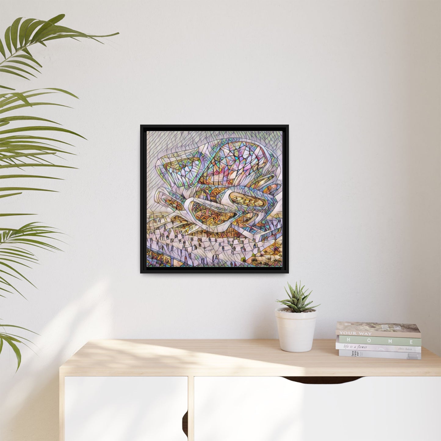 Abstract Colorful Sculpture Matte Canvas Framed Wall Art