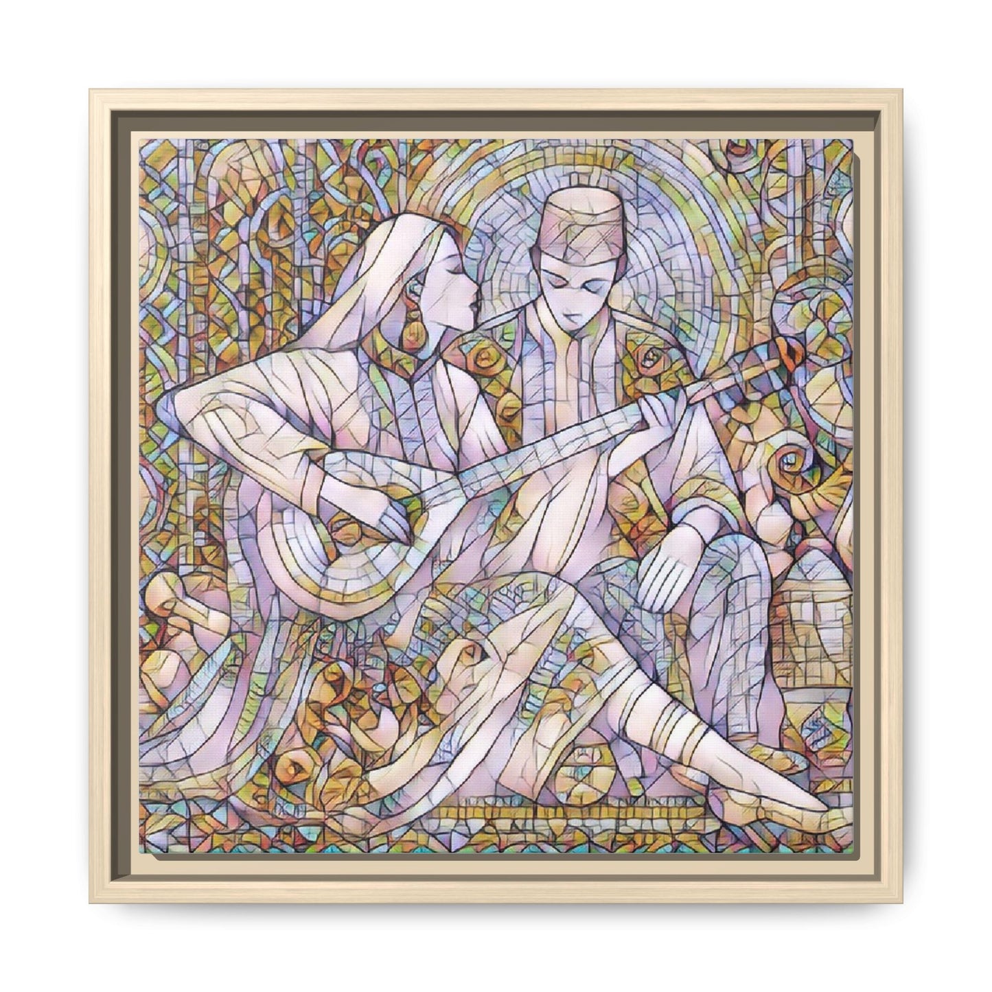 Love Song Serenade - Framed Canvas Wall Art | Guitar Player Romantic Print