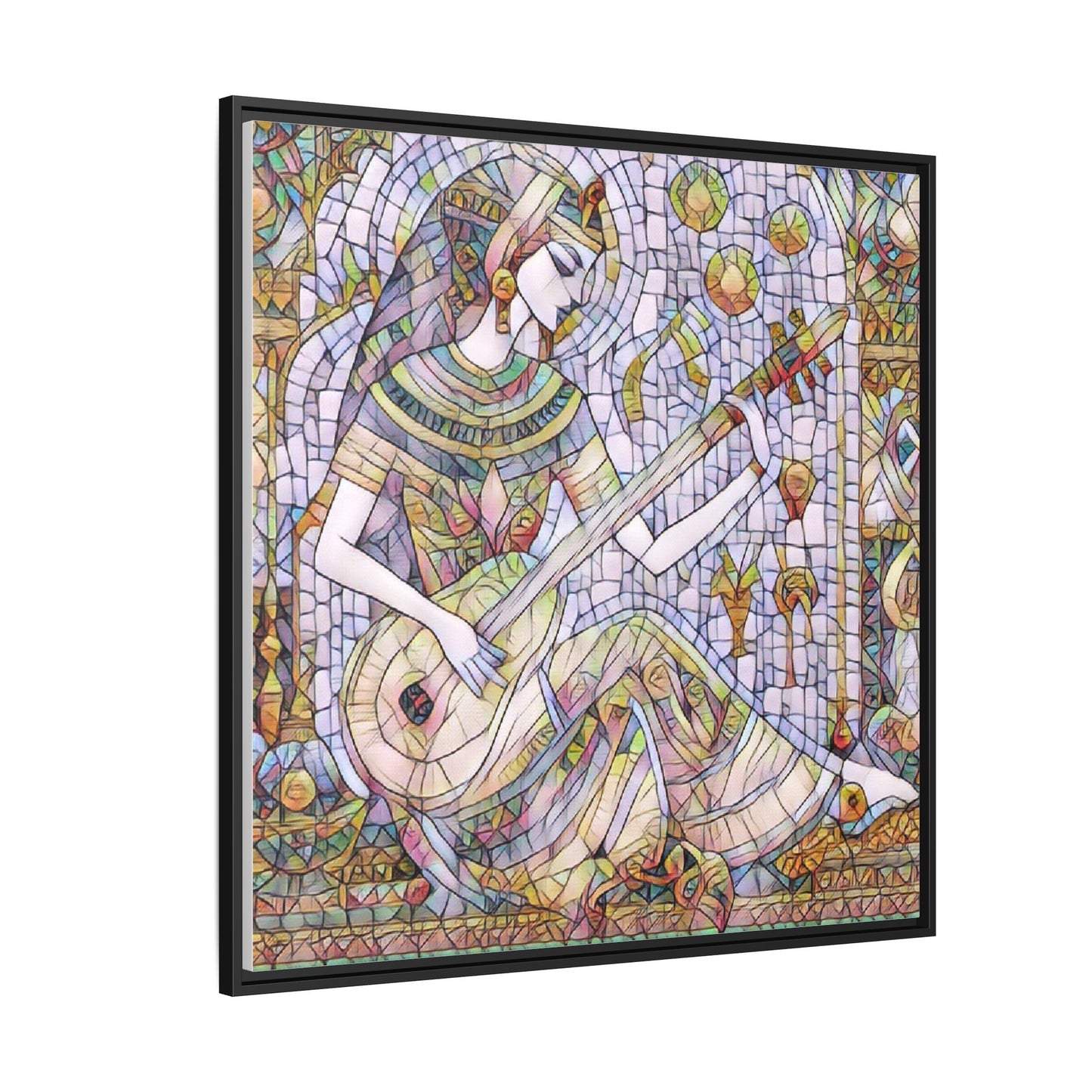 Egyptian Muse Mosaic Matte Canvas Framed Wall Art