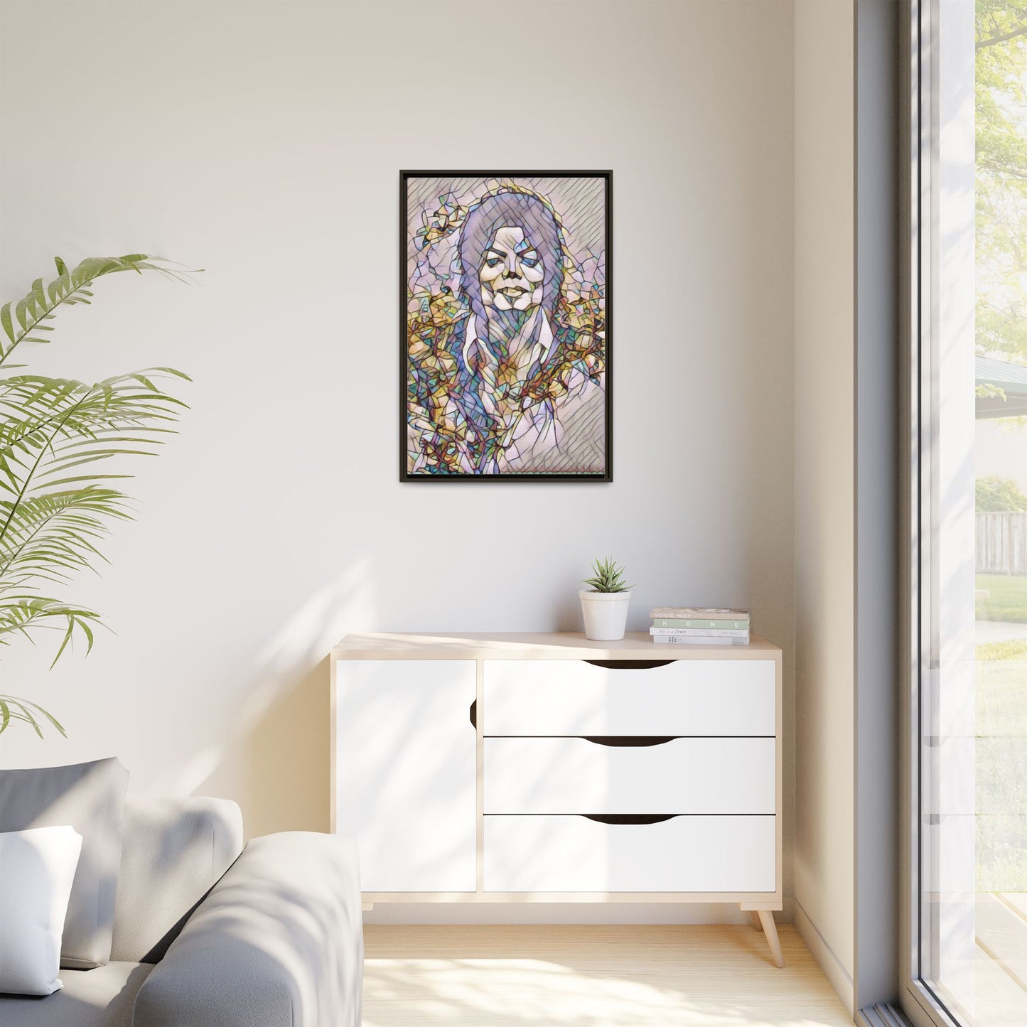 Abstract Stained-Glass Portrait Matte Canvas (Framed)