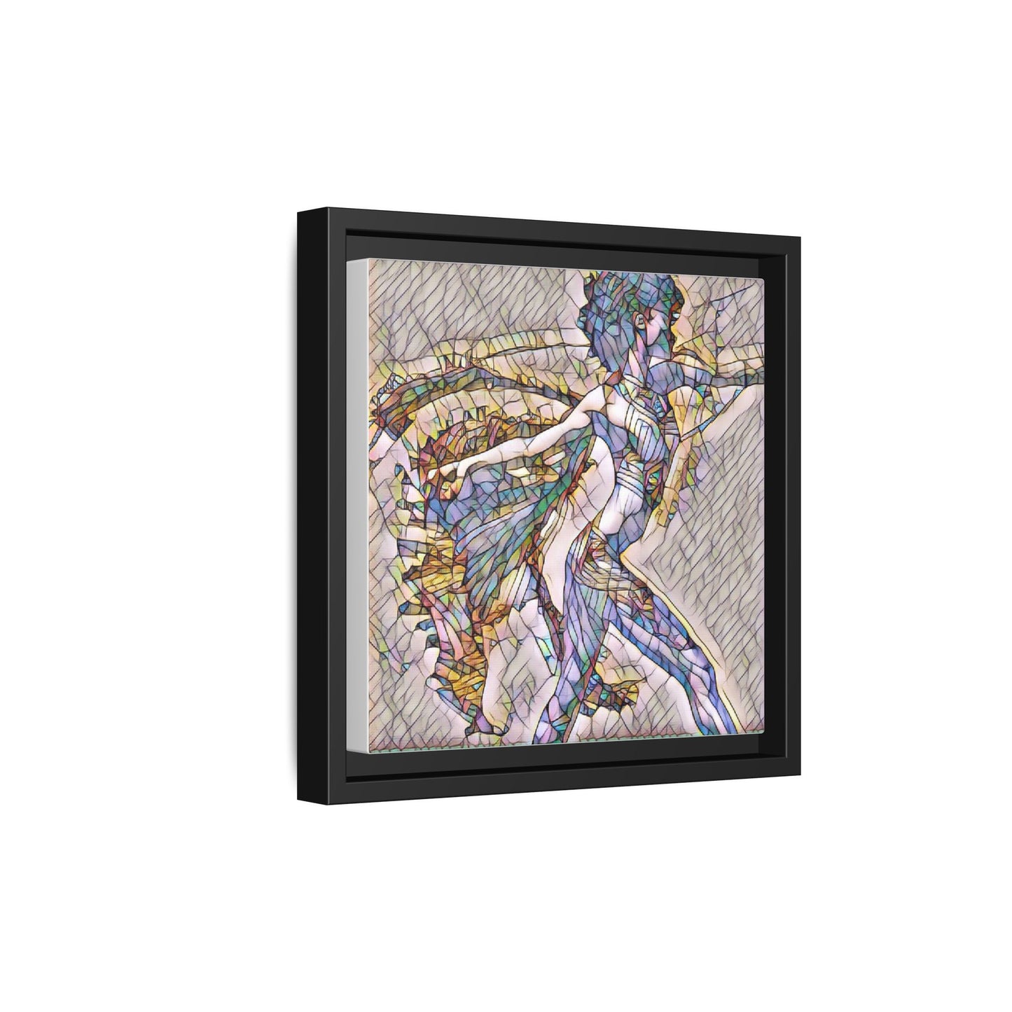 Abstract Stained-Glass Dancer Framed Canvas Art