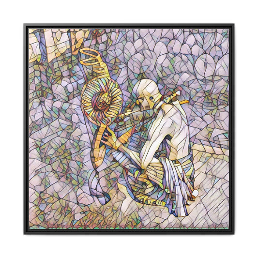 Framed Matte Canvas — Abstract Musician Art Print (Multicolor)