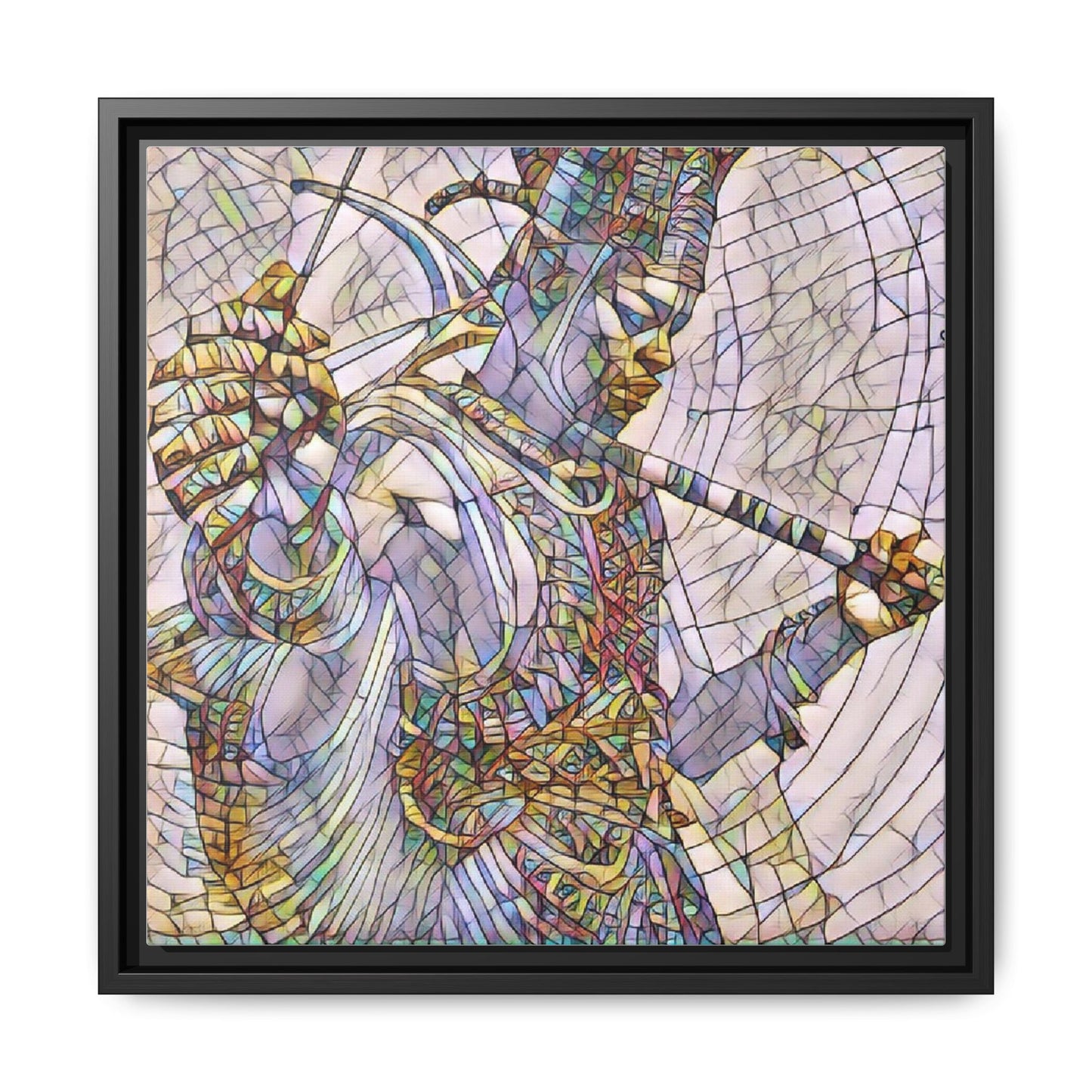 Egyptian God Mosaic Matte Canvas Framed Art
