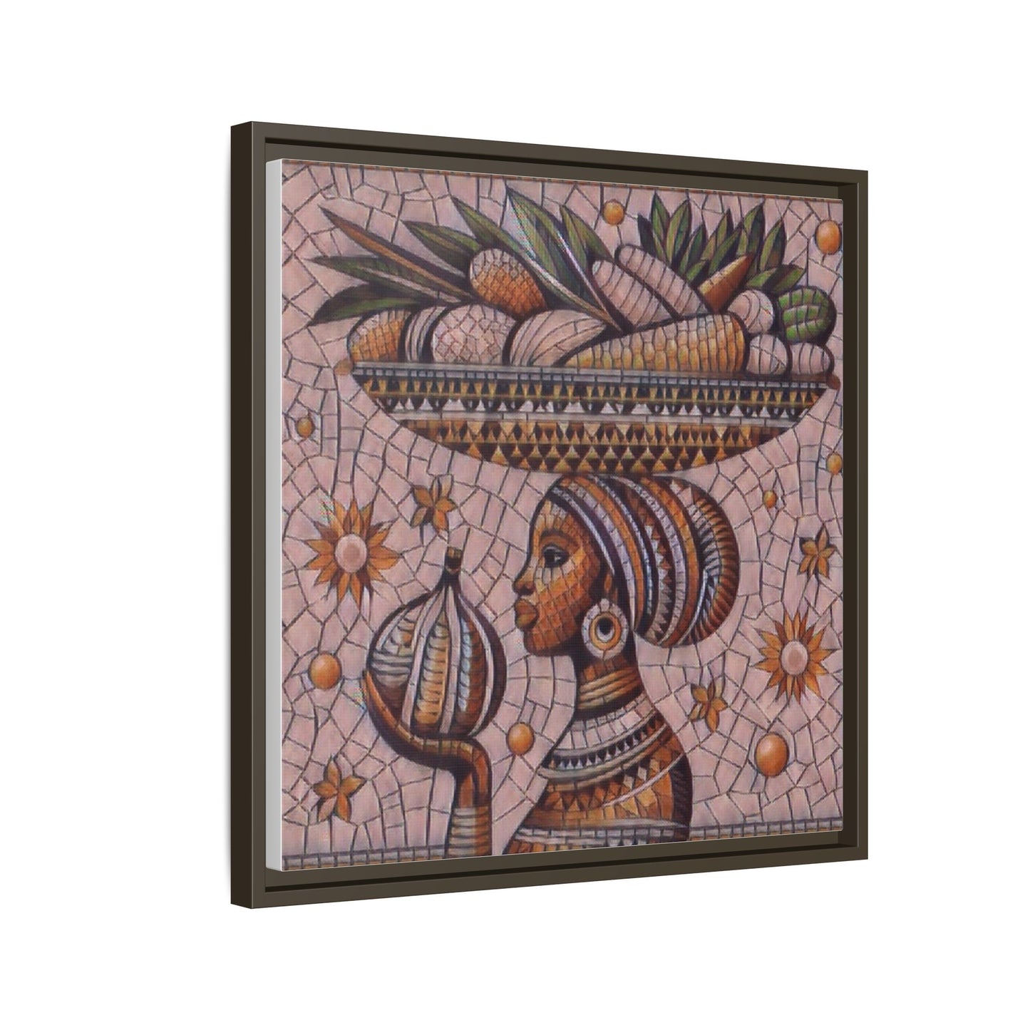 Egyptian Mosaic Goddess Matte Framed Canvas Wall Art