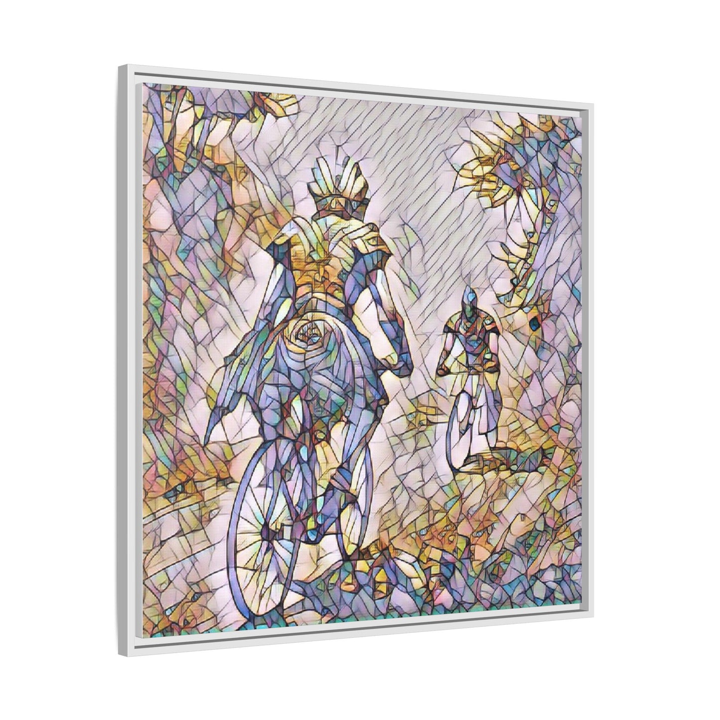 Cycling Art Print — Framed Matte Canvas Wall Art