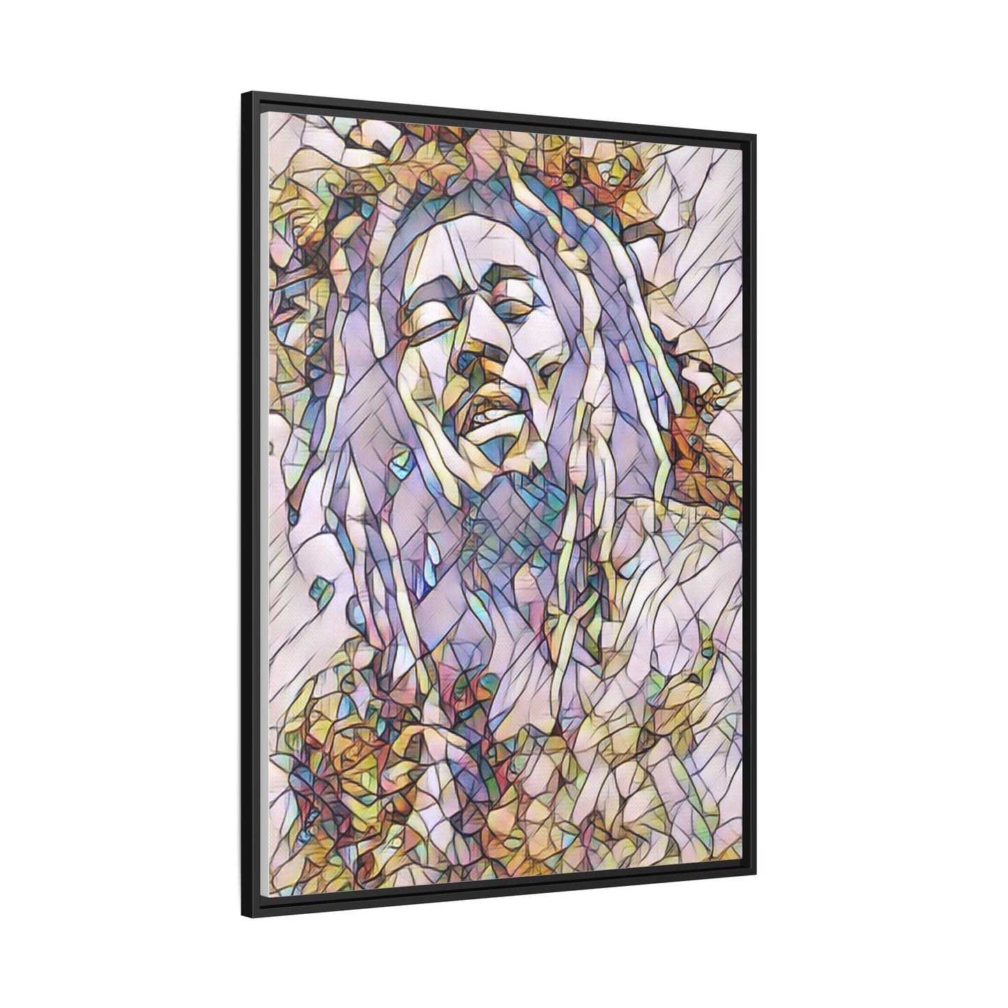 Abstract Multicolor Portrait Matte Canvas Framed Wall Art
