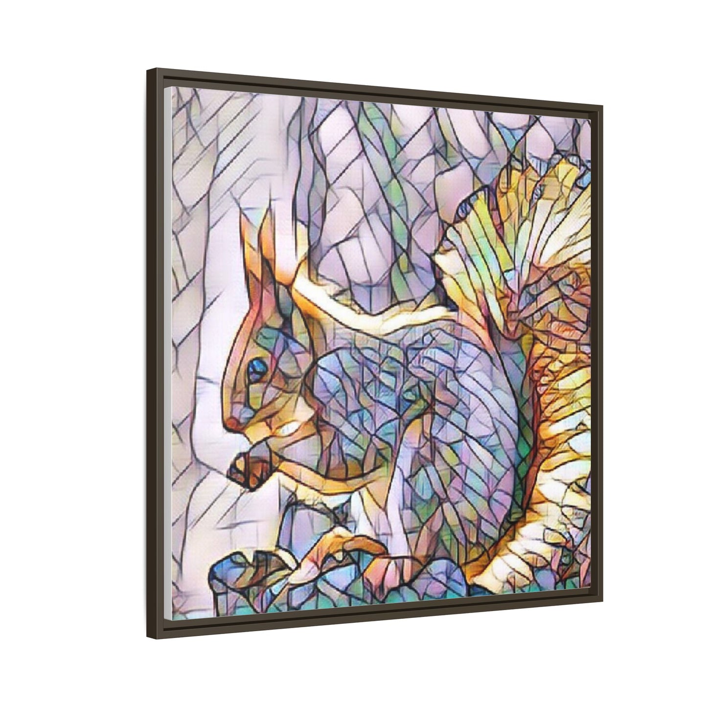 Framed Squirrel Mosaic Matte Canvas Wall Art