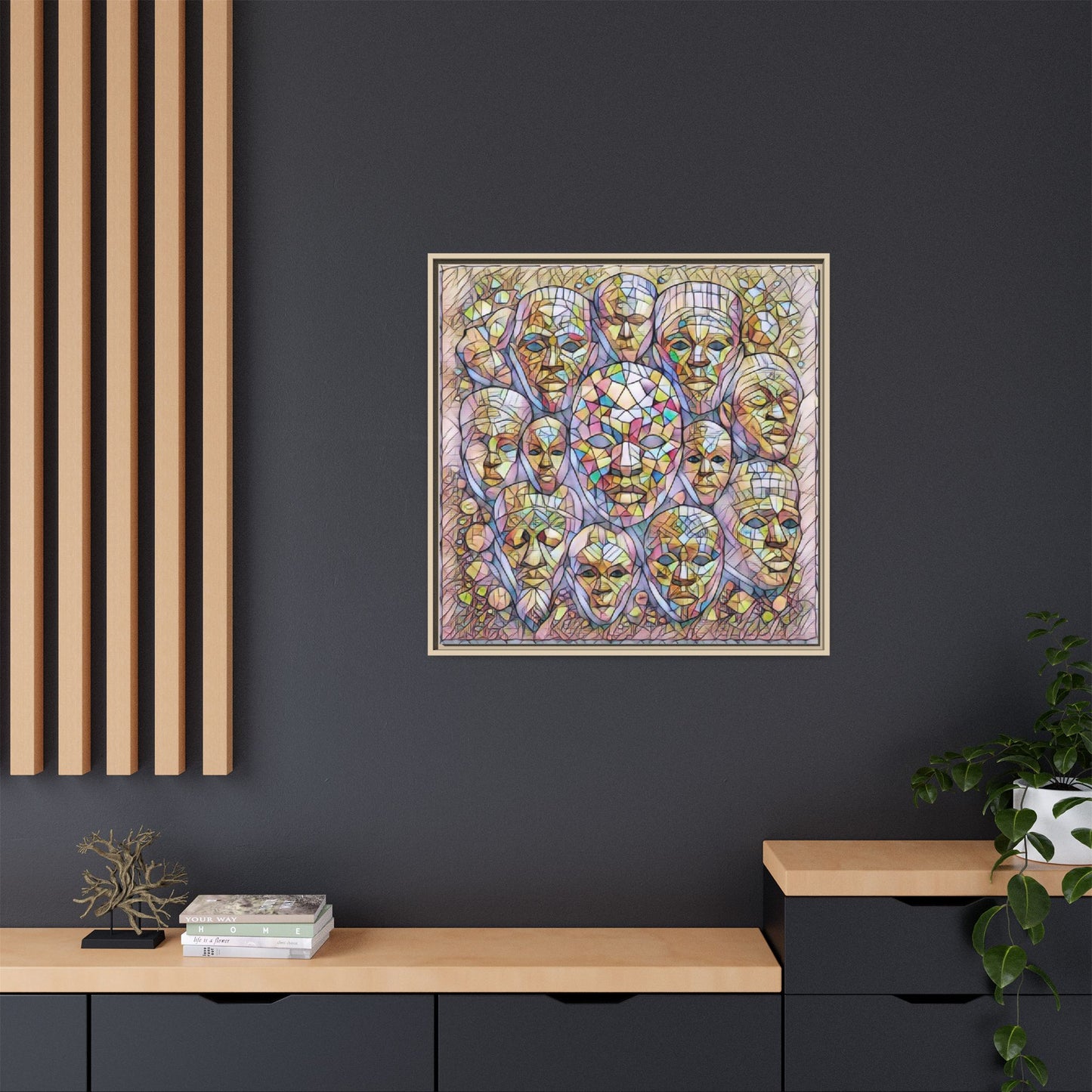 Framed Art Print — Mosaic Faces Matte Canvas