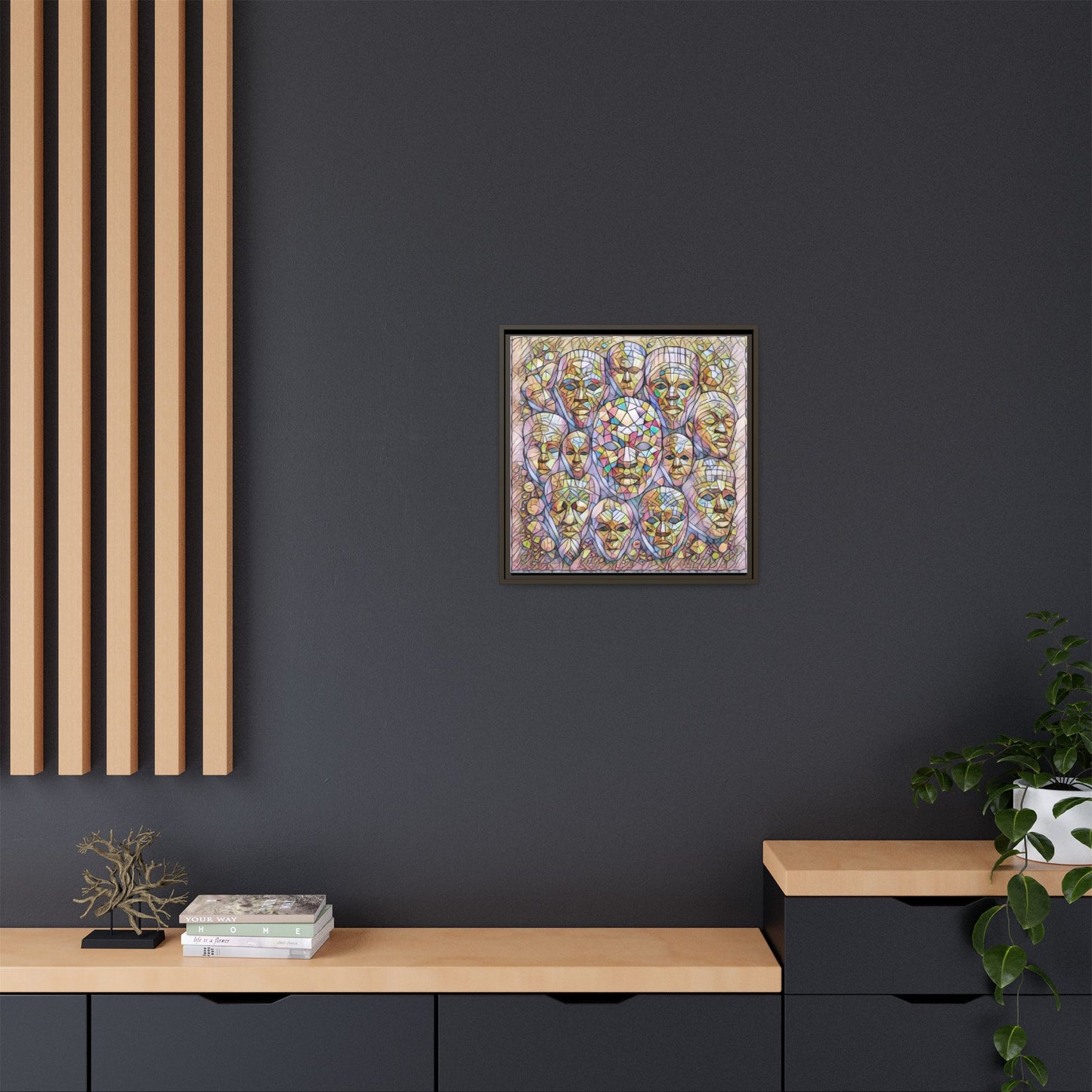 Framed Art Print — Mosaic Faces Matte Canvas