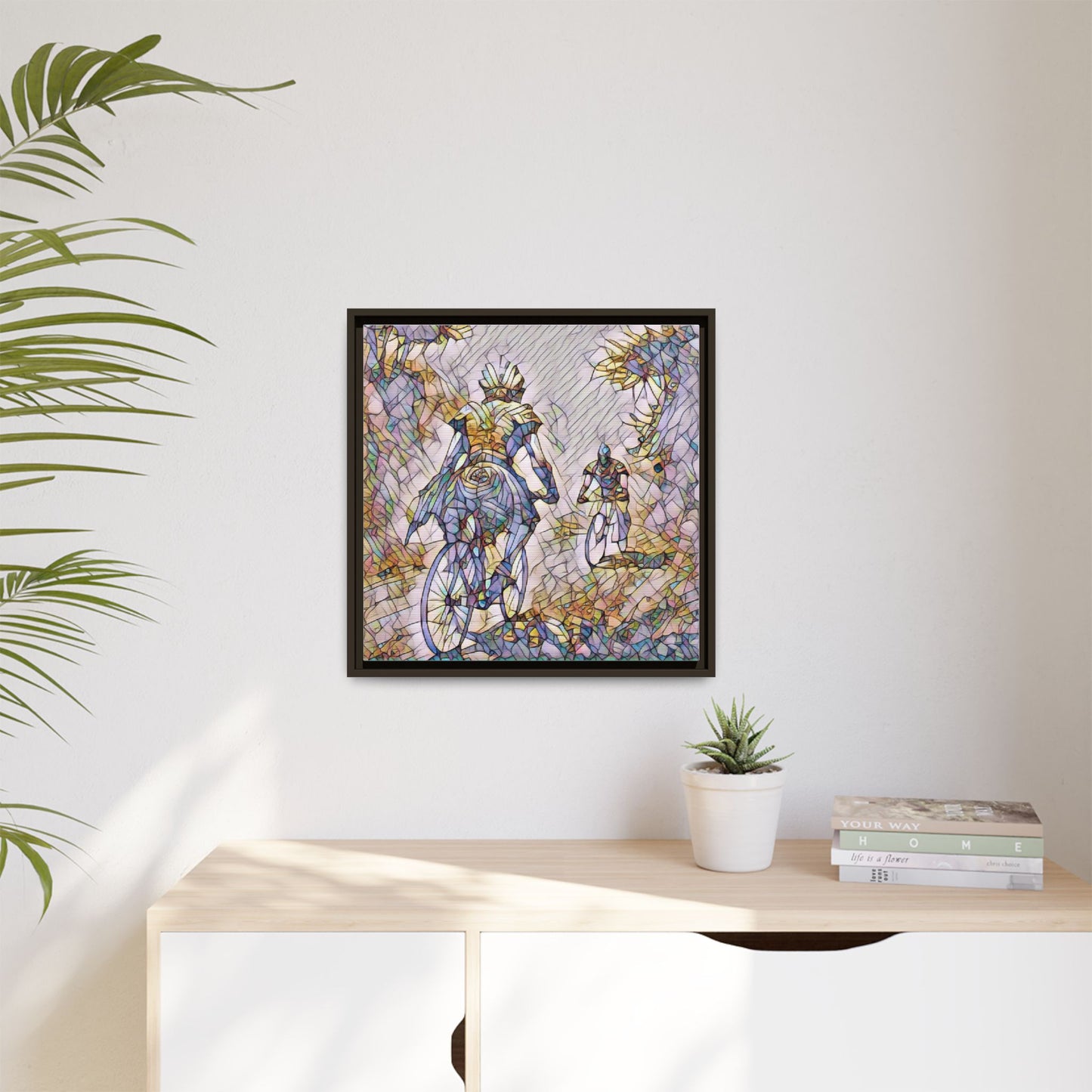 Cycling Art Print — Framed Matte Canvas Wall Art