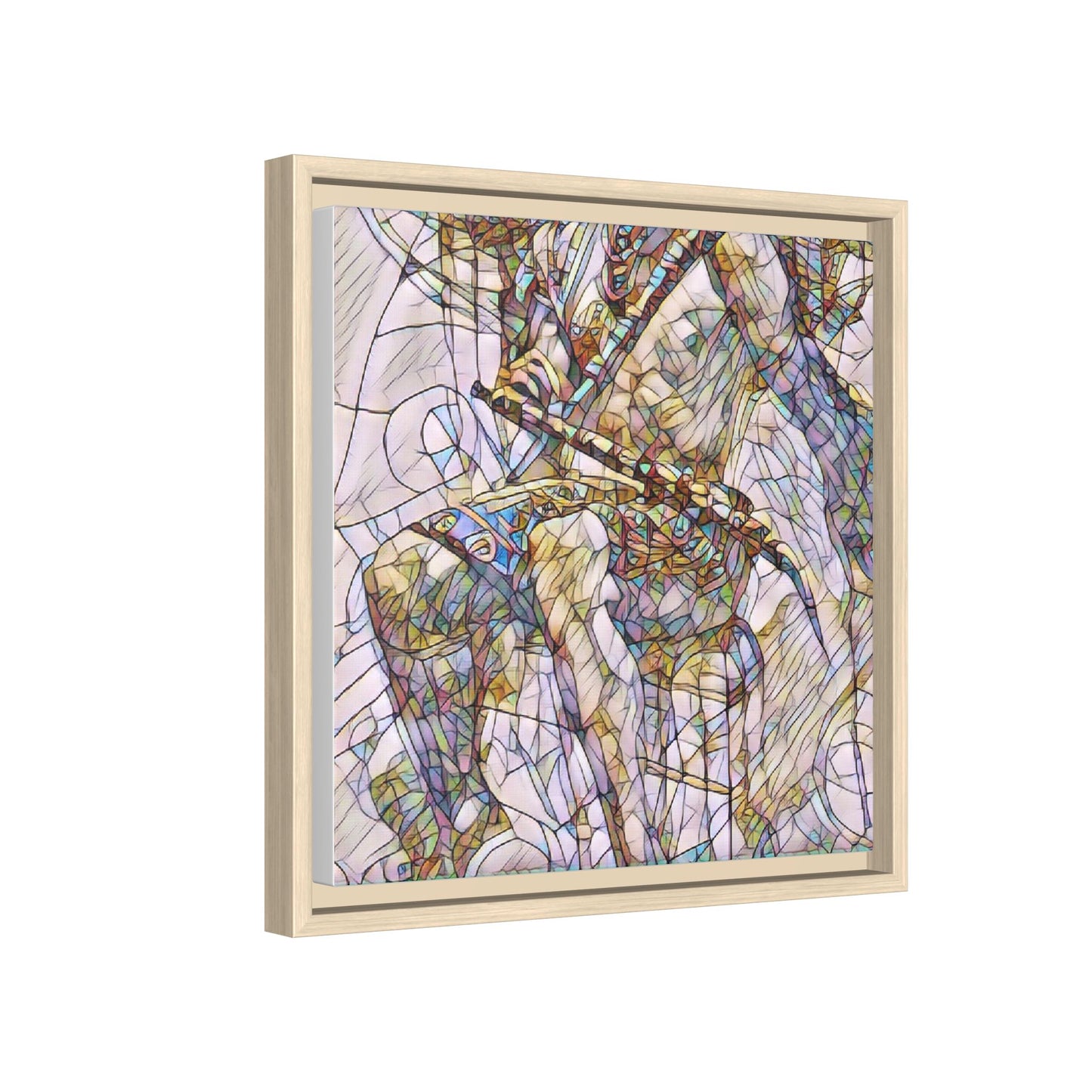 Framed Abstract Musician Canvas Art — Multi‑Color Jazz Saxophone Print