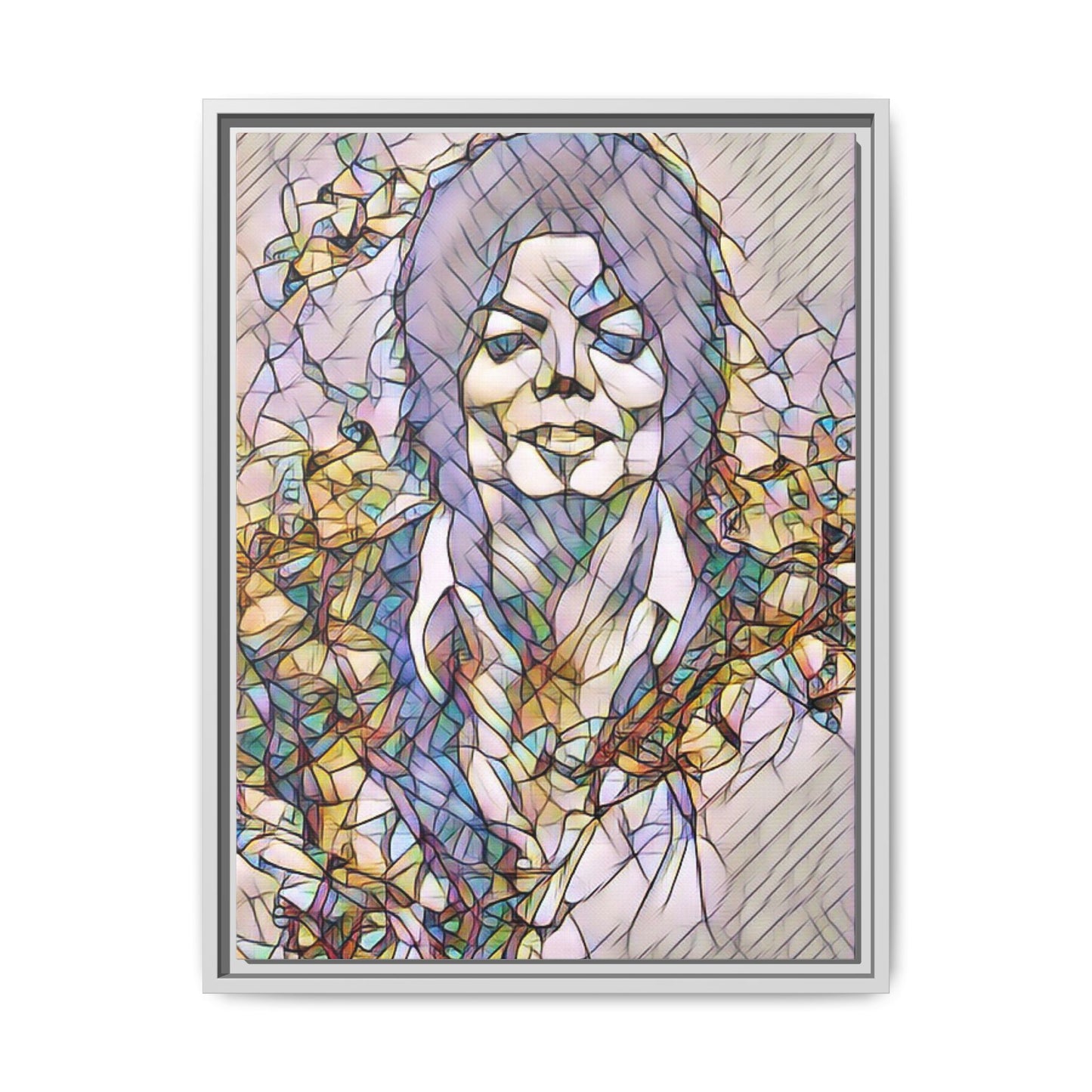 Abstract Stained-Glass Portrait Matte Canvas (Framed)