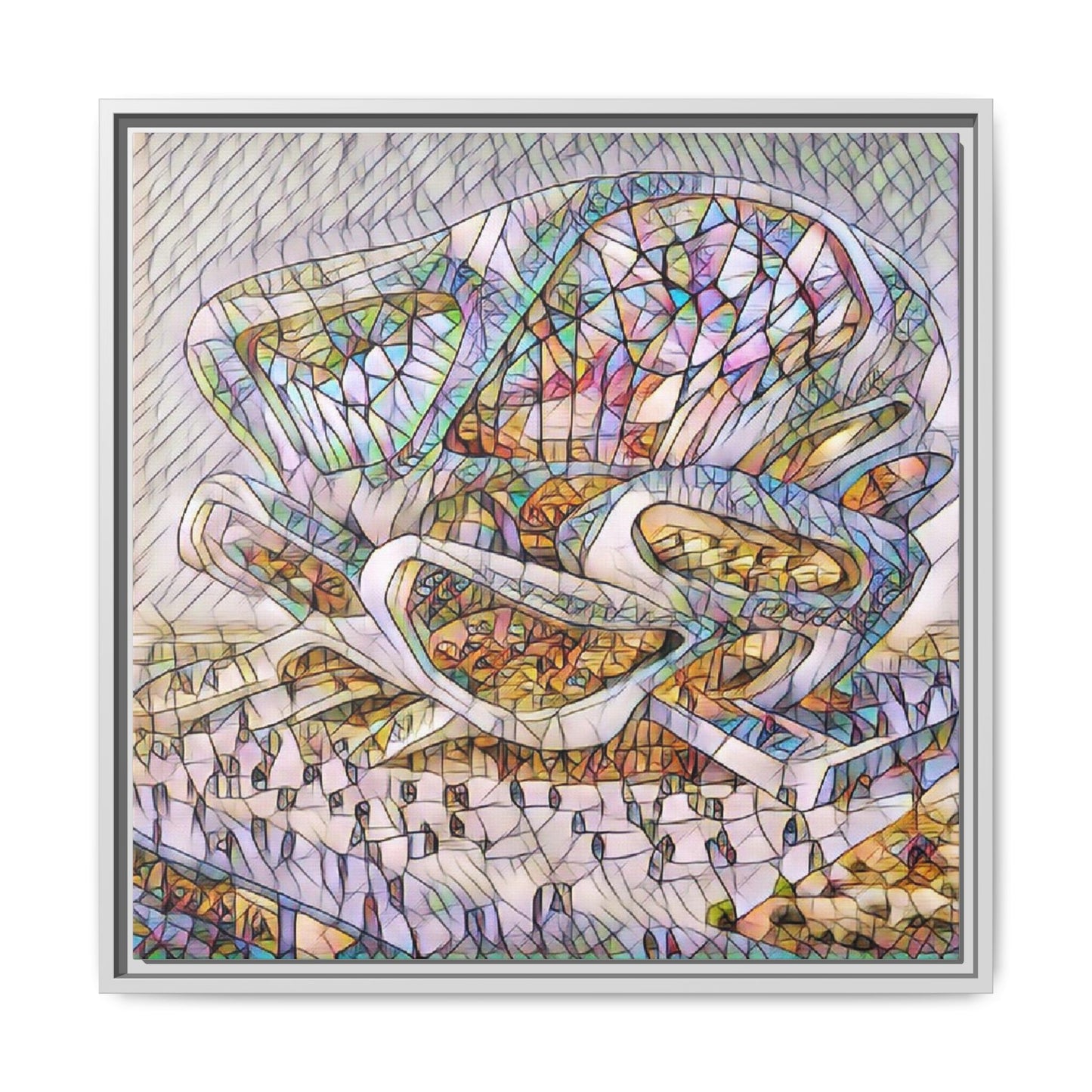 Abstract Colorful Sculpture Matte Canvas Framed Wall Art