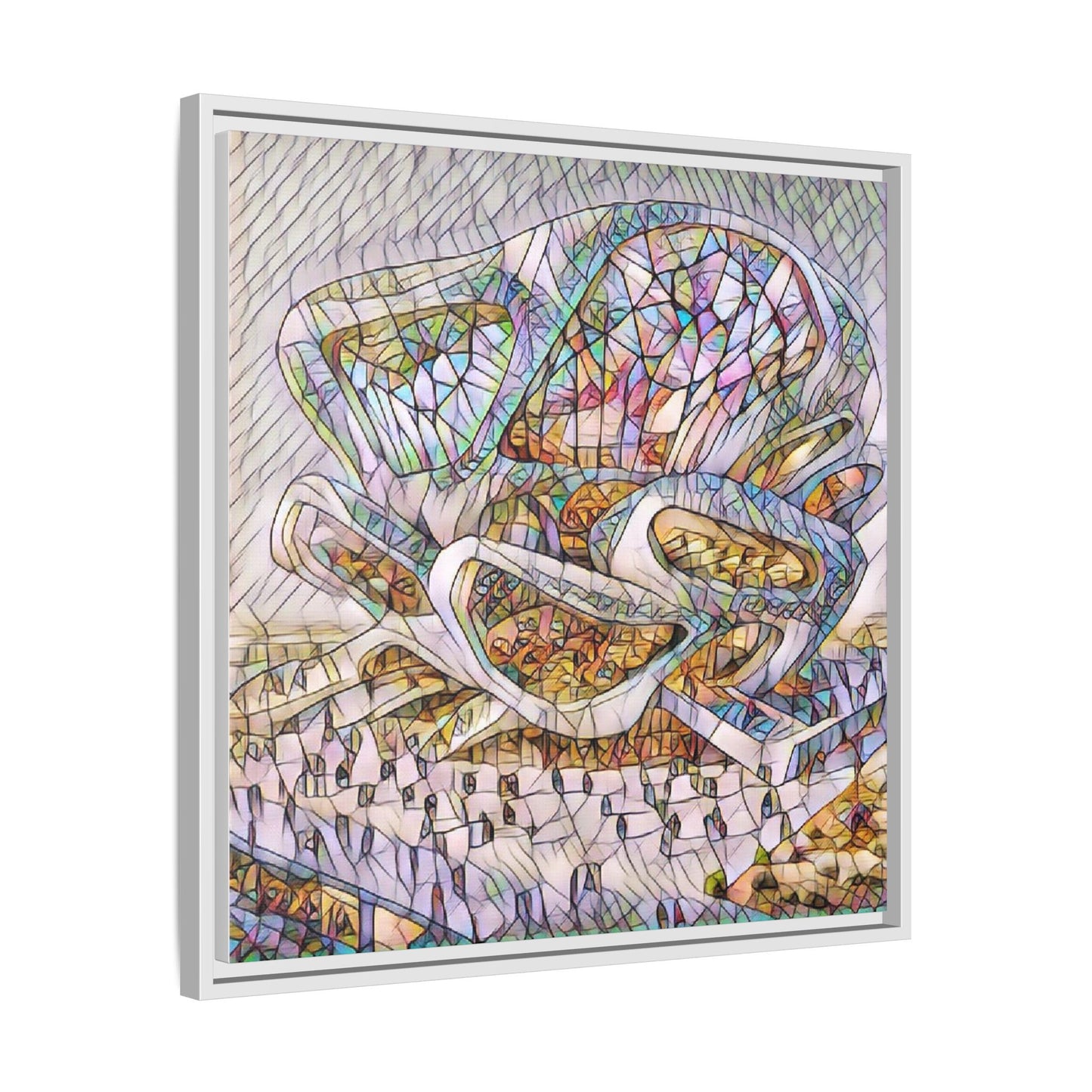 Abstract Colorful Sculpture Matte Canvas Framed Wall Art