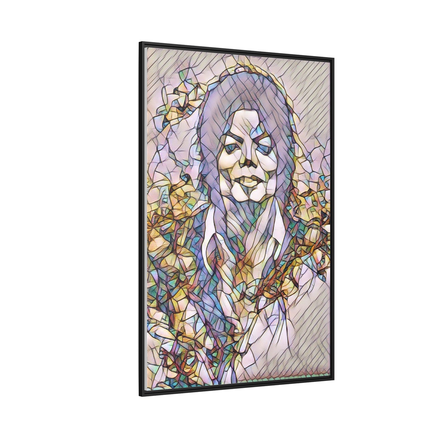 Abstract Stained-Glass Portrait Matte Canvas (Framed)