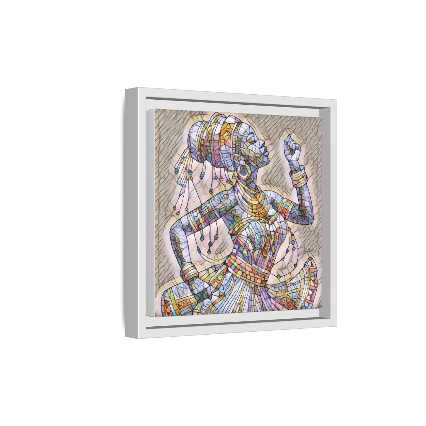 Framed Canvas Art — Colorful Mosaic Dancer