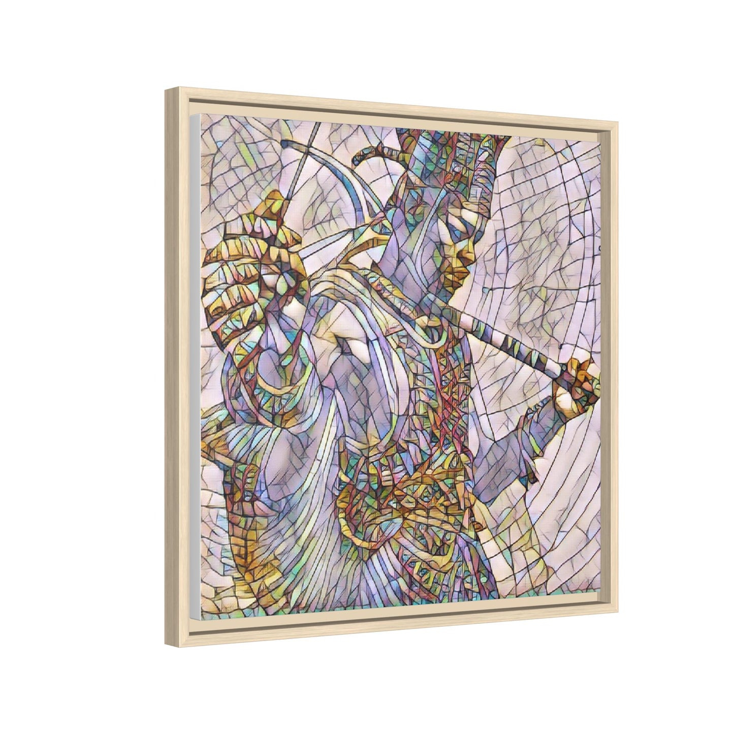 Egyptian God Mosaic Matte Canvas Framed Art