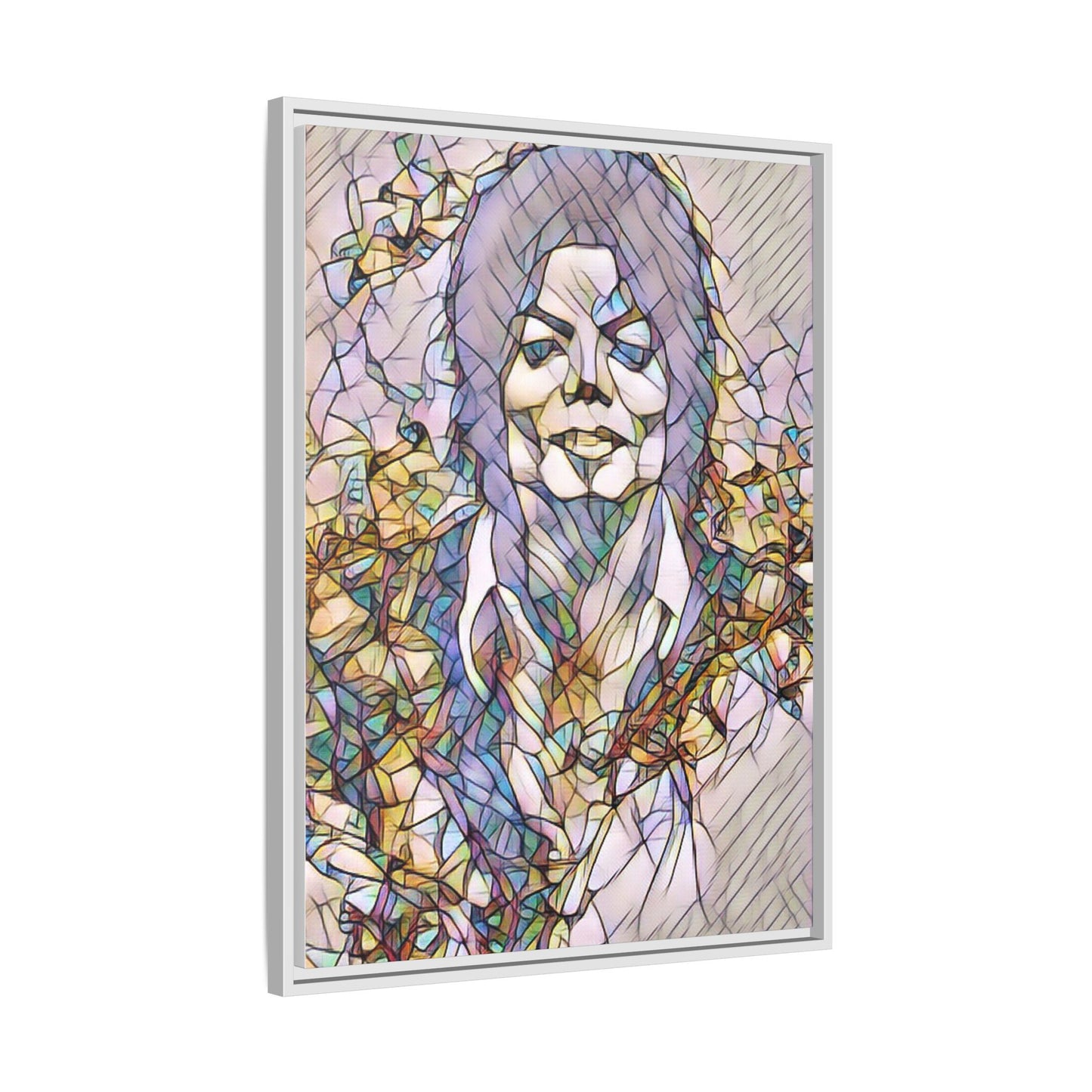 Abstract Stained-Glass Portrait Matte Canvas (Framed)