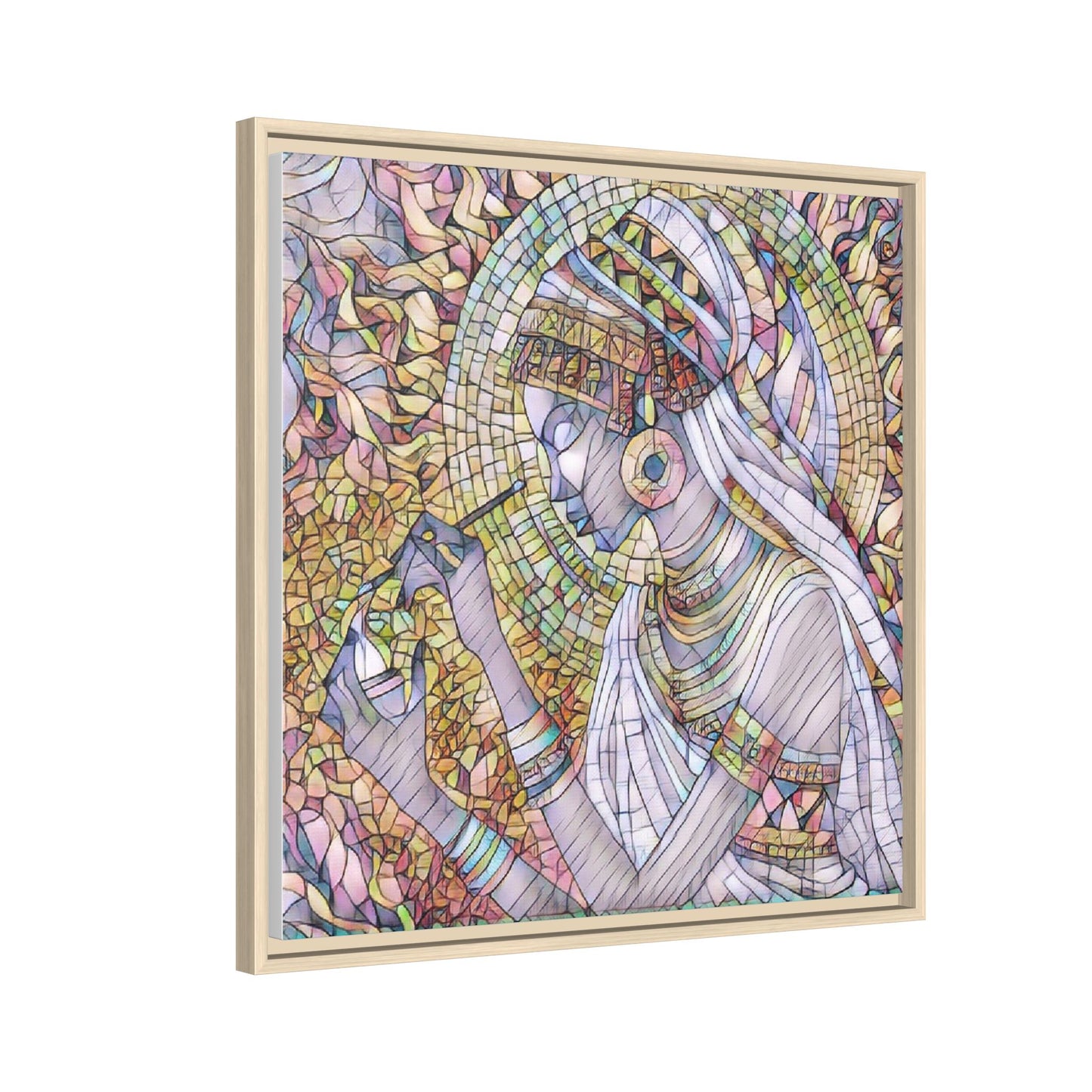 Egyptian Goddess Stained-Glass Matte Canvas (Framed)