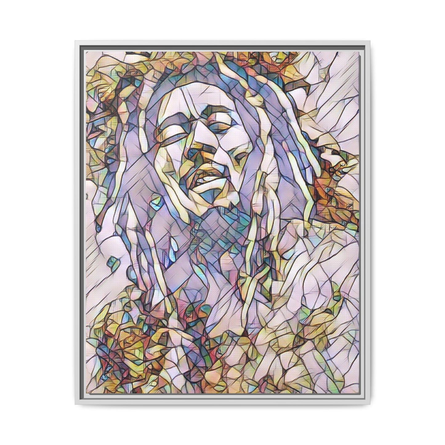 Abstract Multicolor Portrait Matte Canvas Framed Wall Art