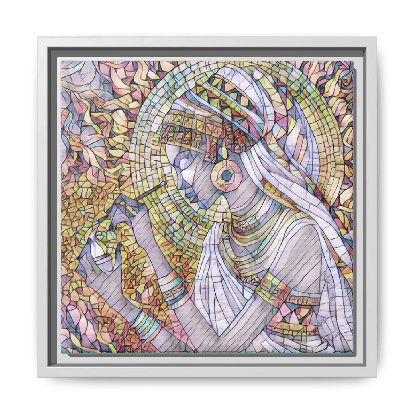 Egyptian Goddess Stained-Glass Matte Canvas (Framed)