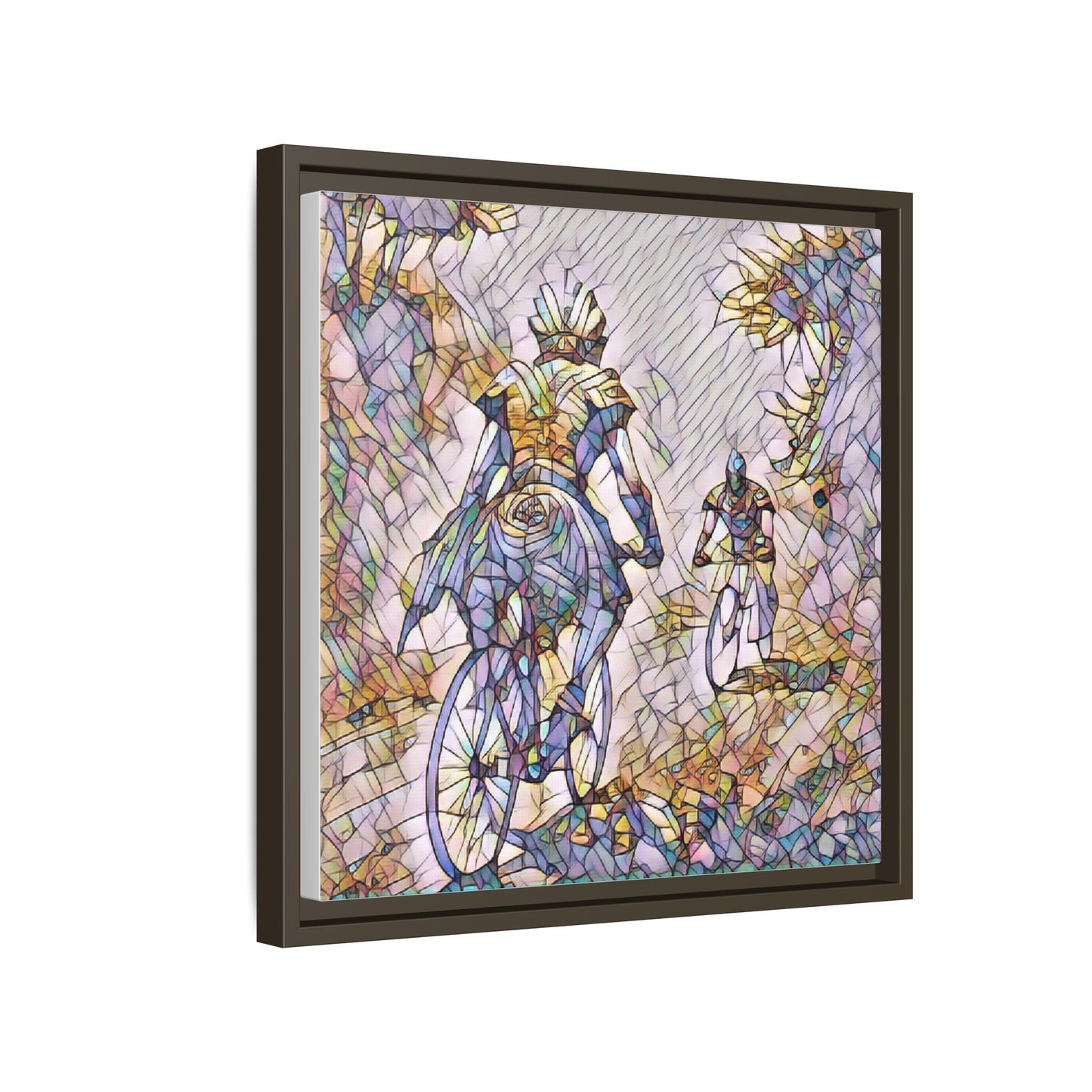 Cycling Art Print — Framed Matte Canvas Wall Art