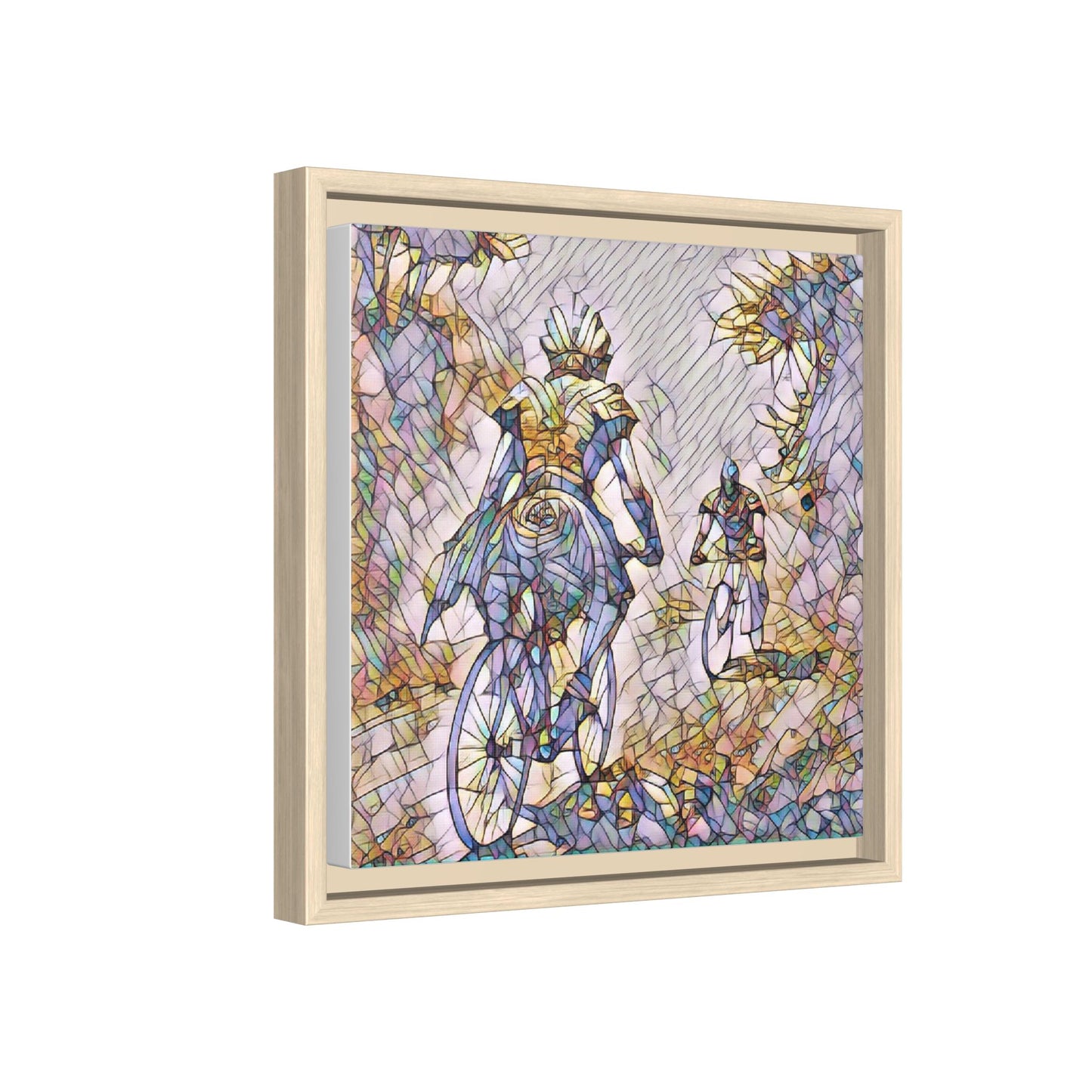 Cycling Art Print — Framed Matte Canvas Wall Art