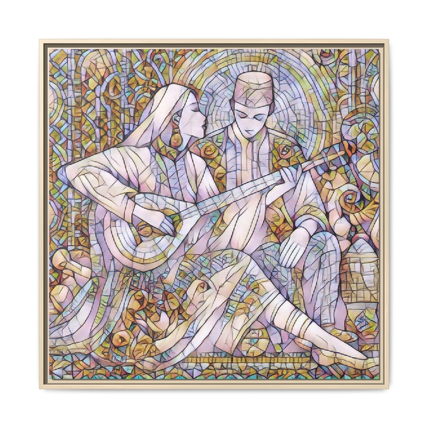 Love Song Serenade - Framed Canvas Wall Art | Guitar Player Romantic Print