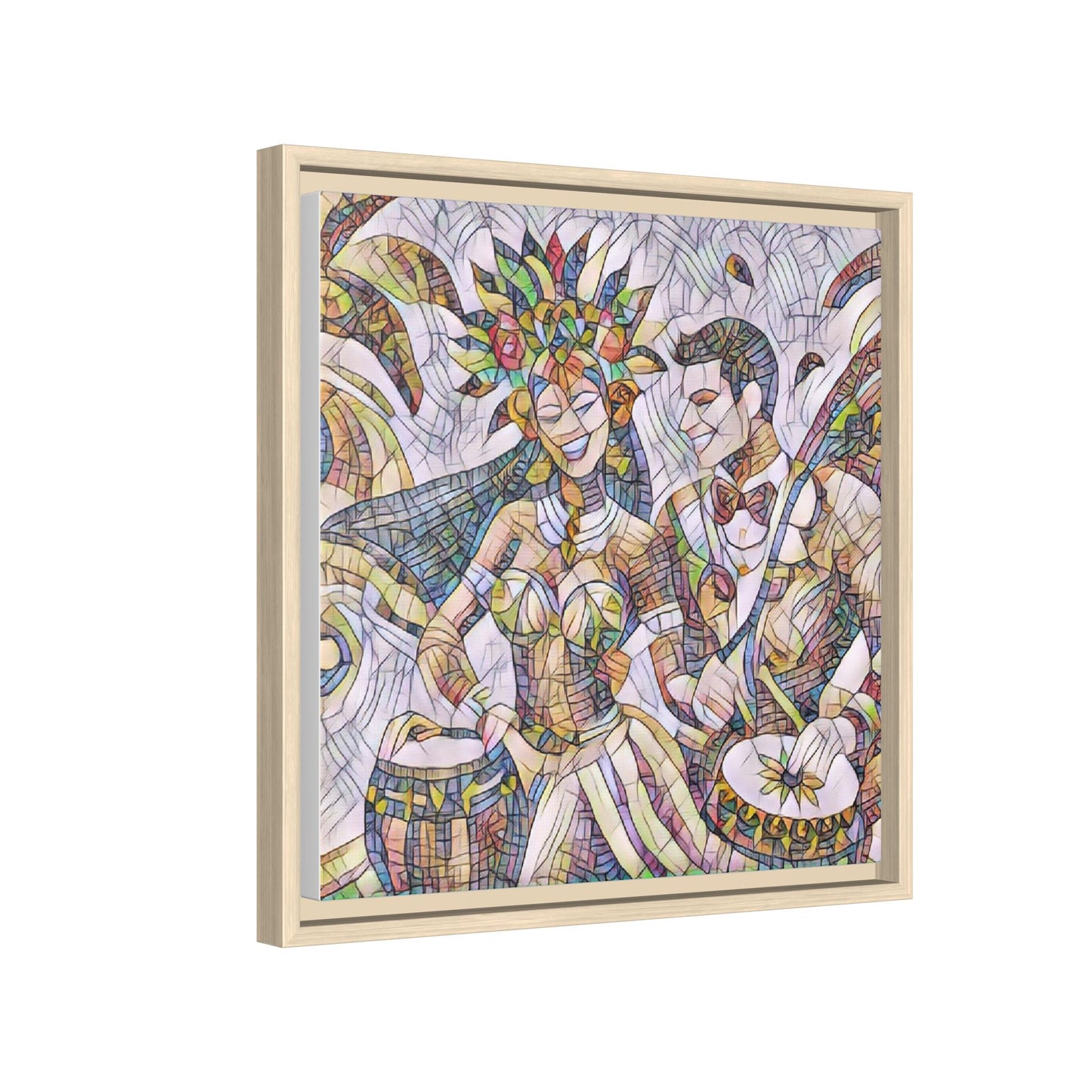 Carnival Samba Dancers Framed Canvas Art — Colorful Brazilian Festival Wall Decor