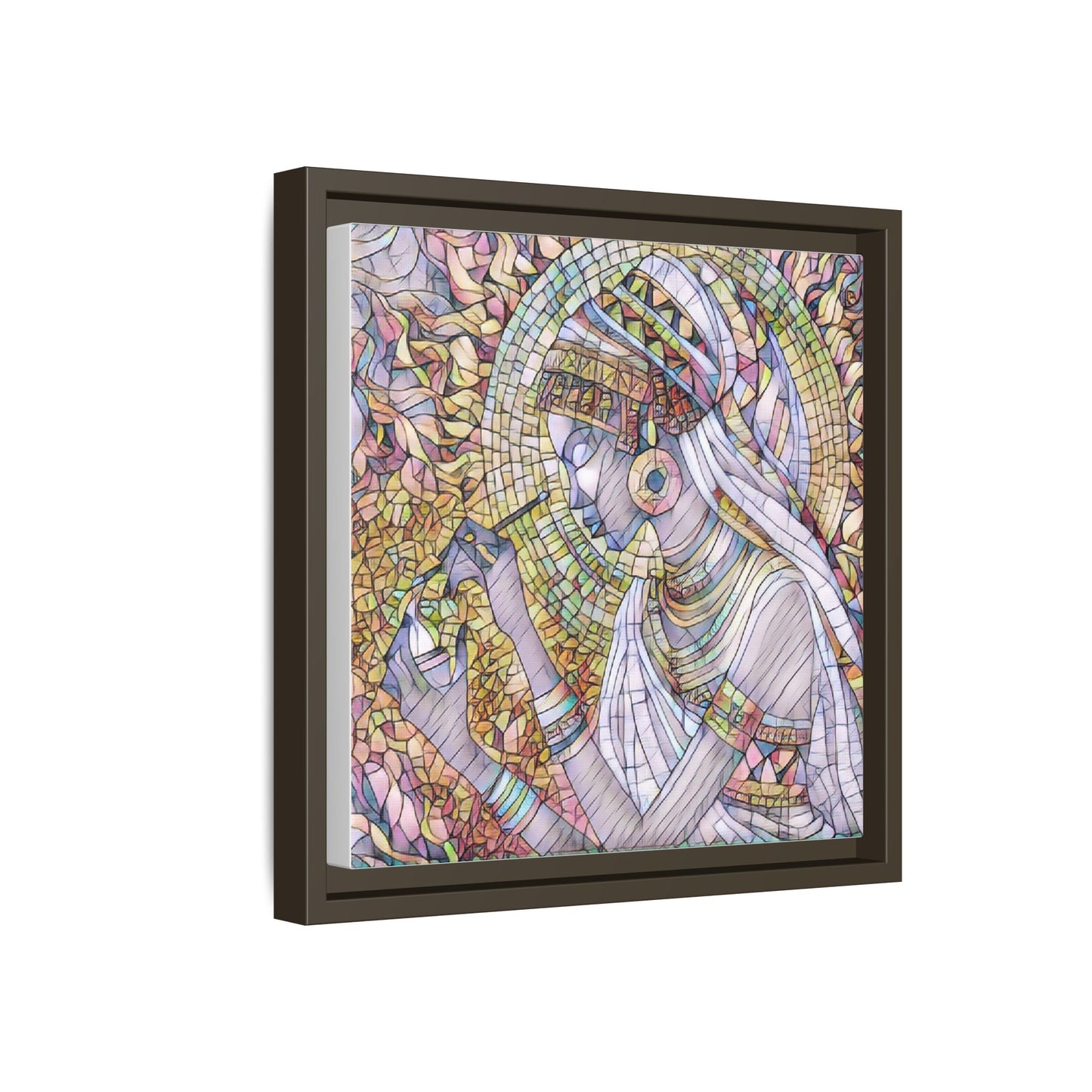 Egyptian Goddess Stained-Glass Matte Canvas (Framed)