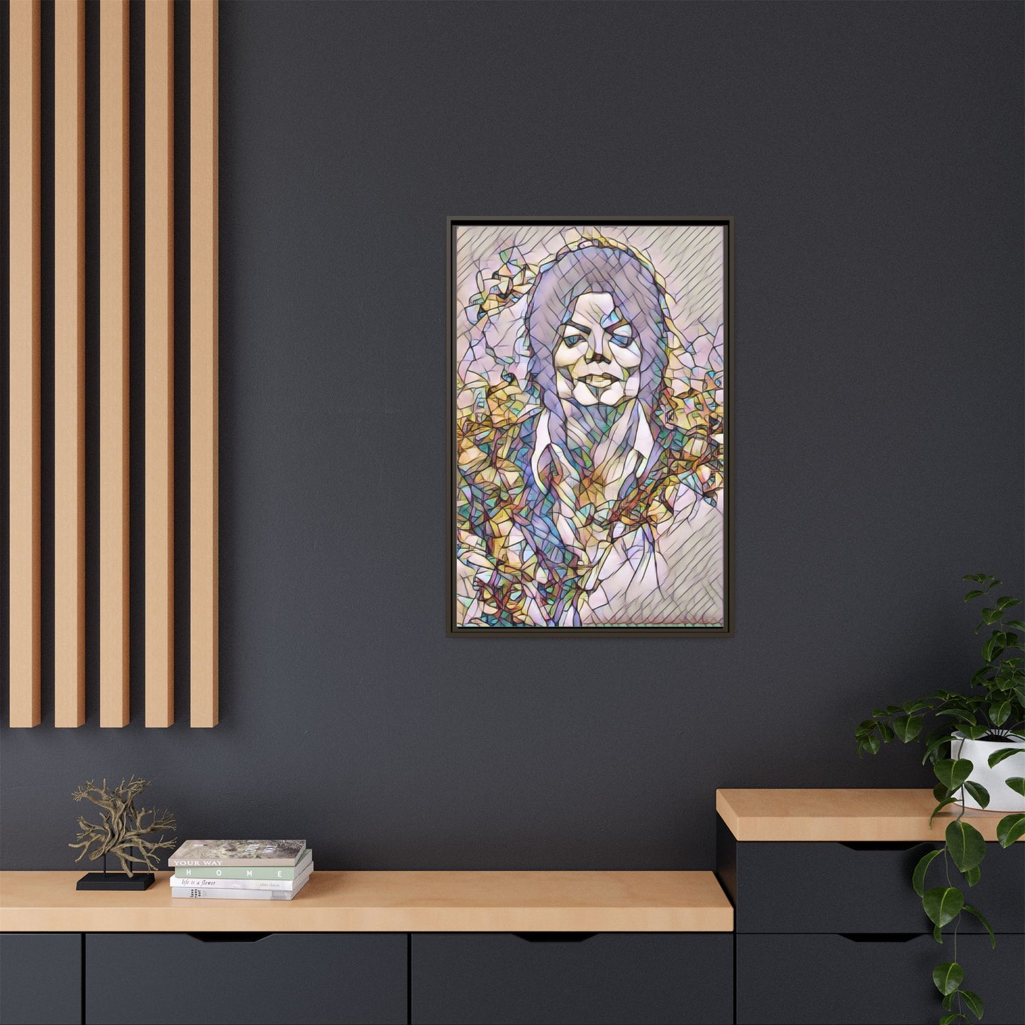 Abstract Stained-Glass Portrait Matte Canvas (Framed)