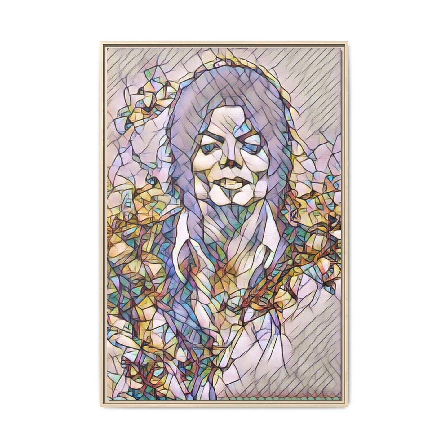 Abstract Stained-Glass Portrait Matte Canvas (Framed)
