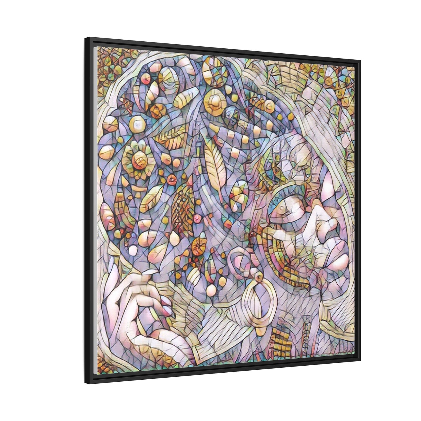 Bohemian Mosaic Woman Matte Canvas Framed Wall Art