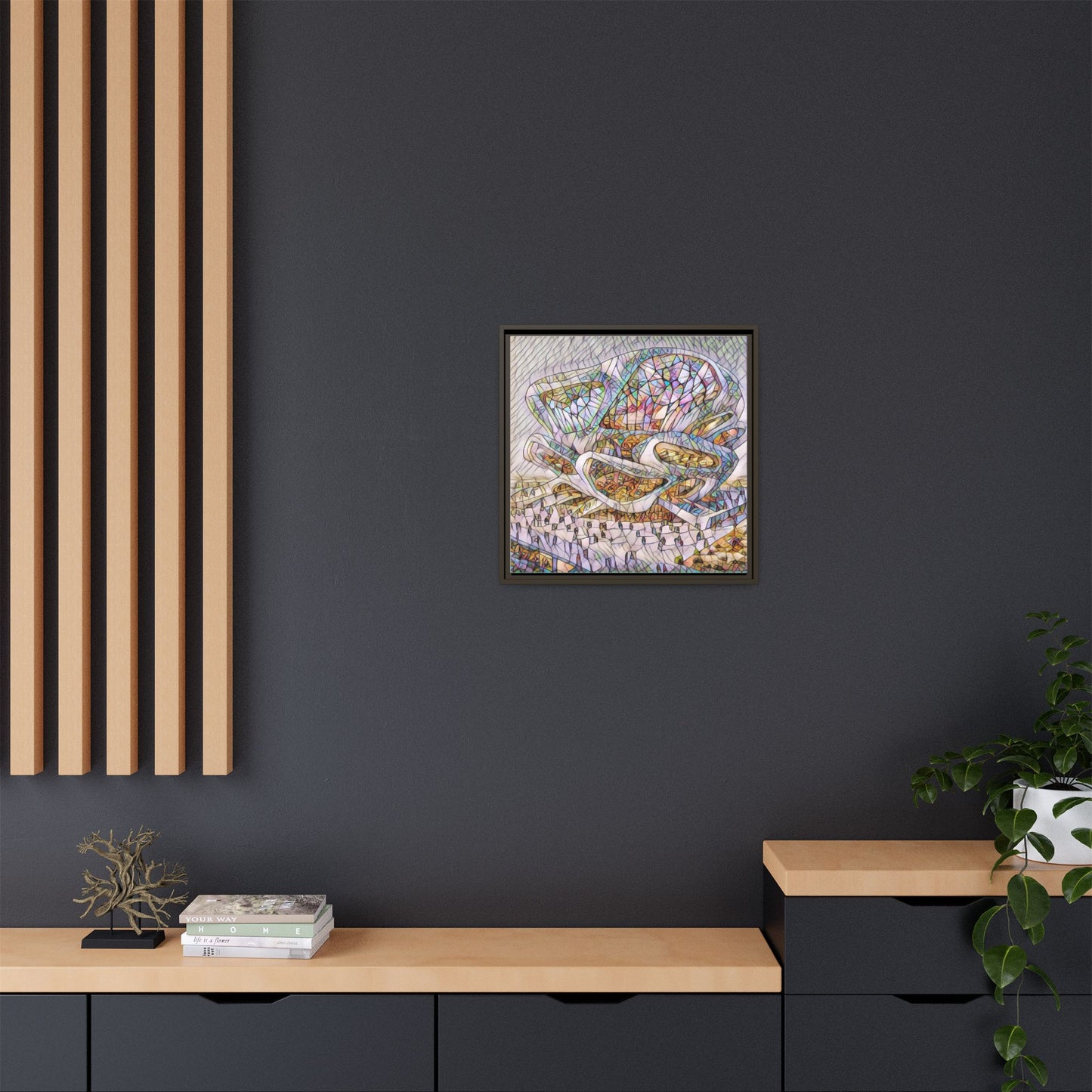 Abstract Colorful Sculpture Matte Canvas Framed Wall Art