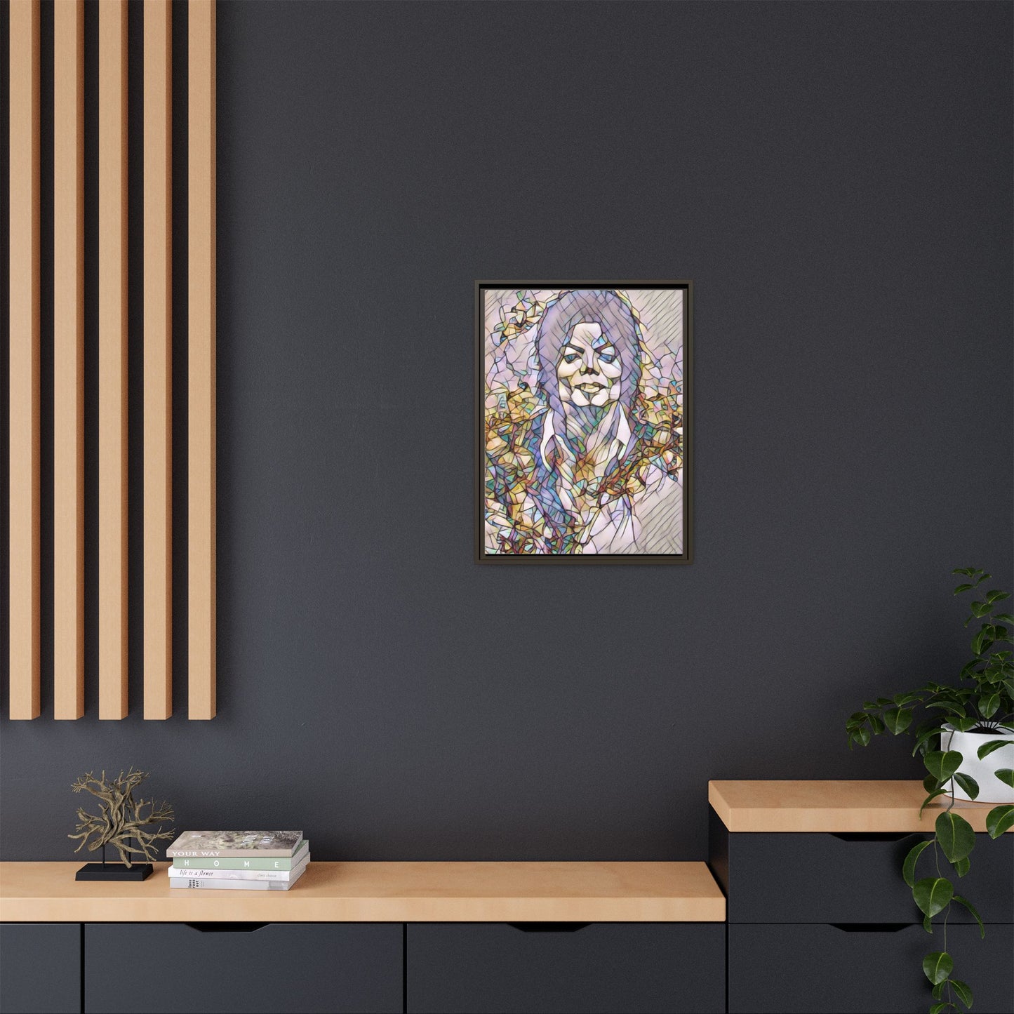 Abstract Stained-Glass Portrait Matte Canvas (Framed)