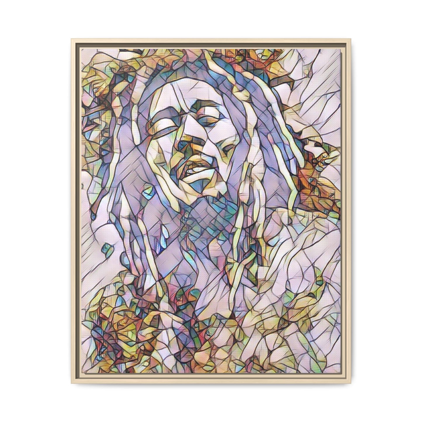 Abstract Multicolor Portrait Matte Canvas Framed Wall Art