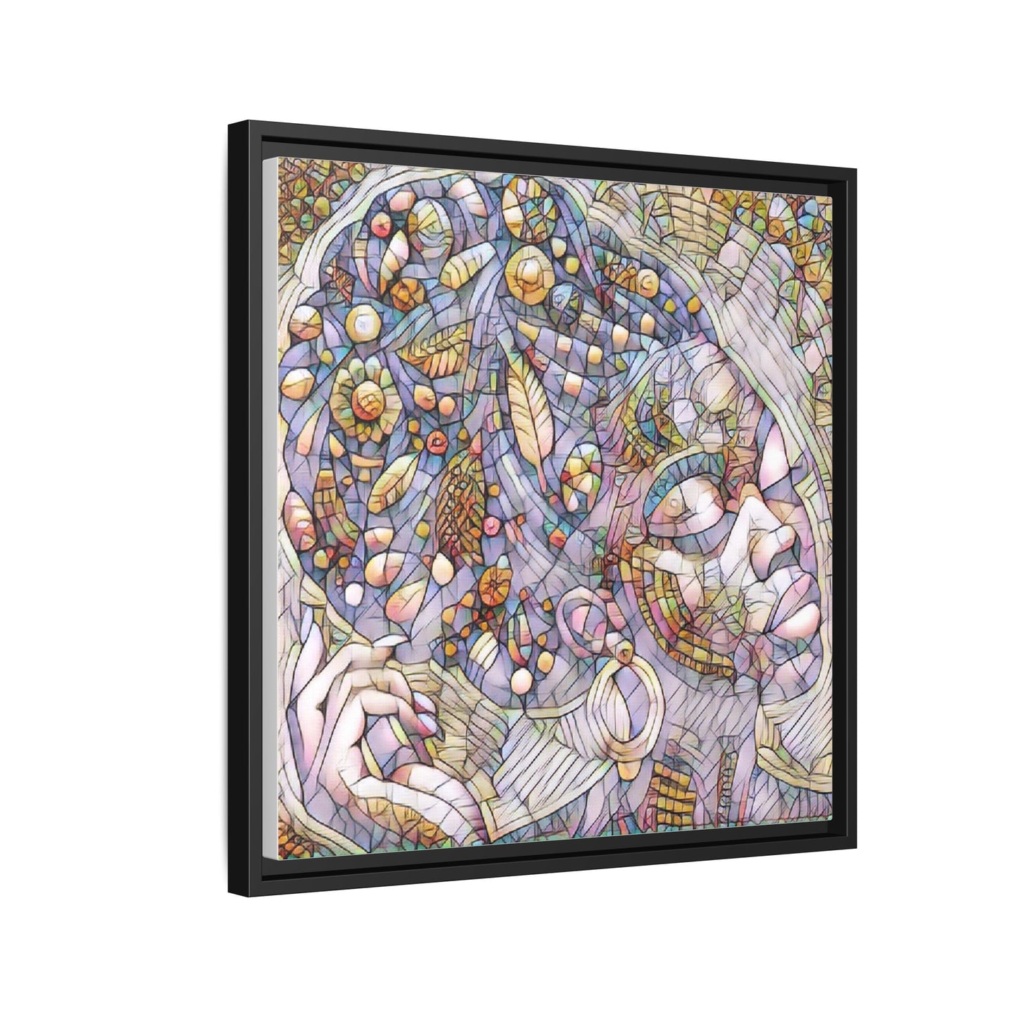 Bohemian Mosaic Woman Matte Canvas Framed Wall Art