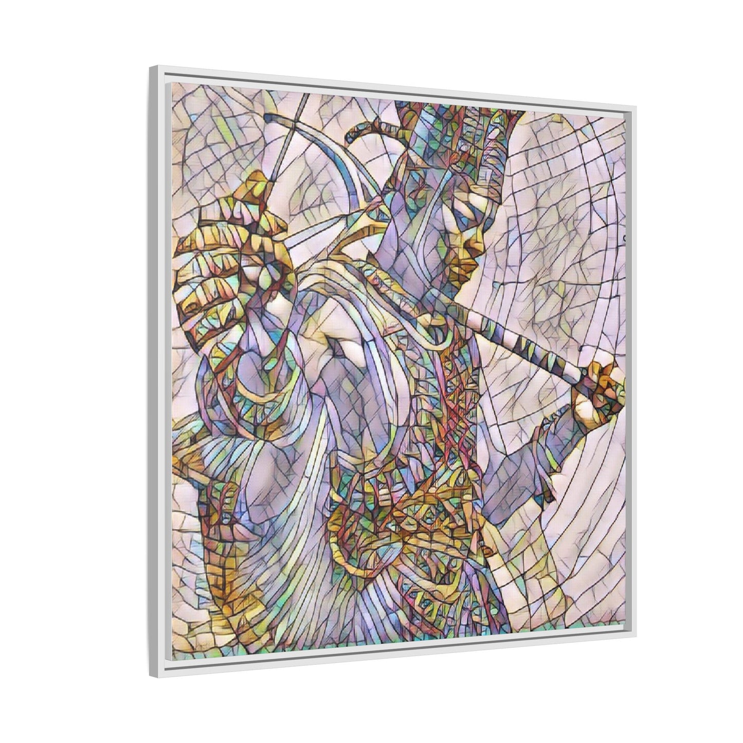 Egyptian God Mosaic Matte Canvas Framed Art