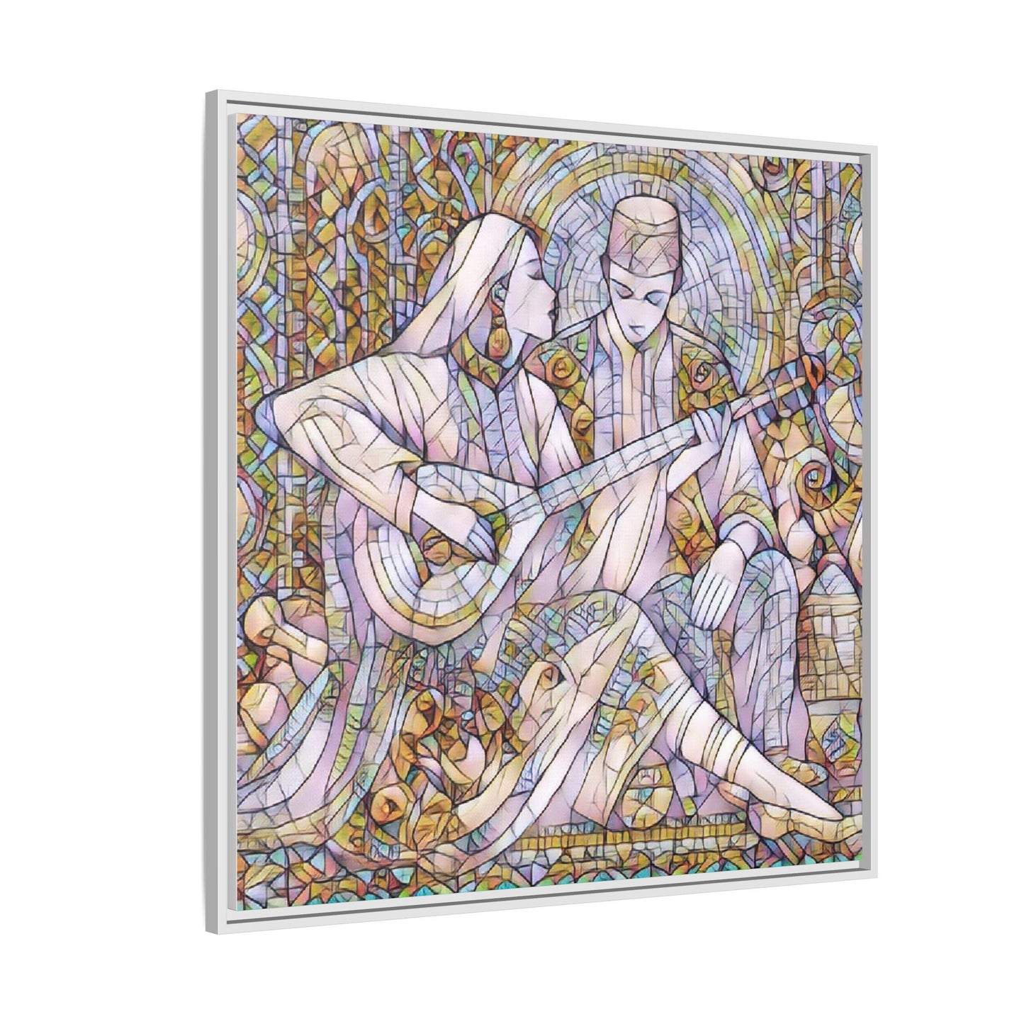 Love Song Serenade - Framed Canvas Wall Art | Guitar Player Romantic Print