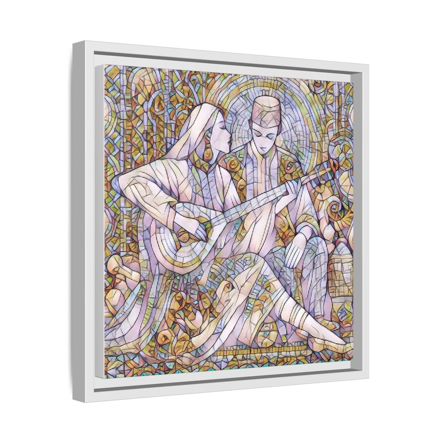Love Song Serenade - Framed Canvas Wall Art | Guitar Player Romantic Print